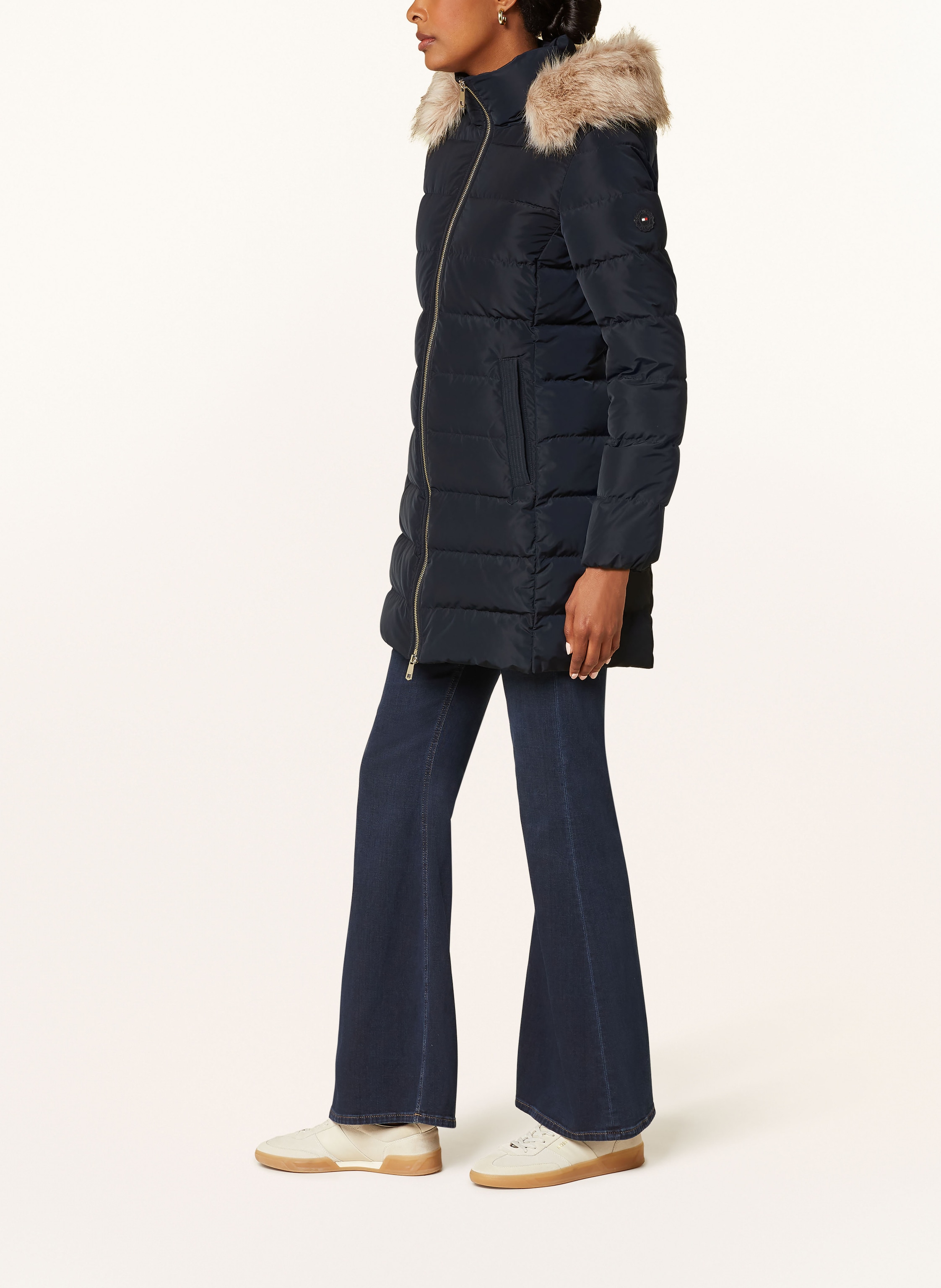 Thumbnail - Tommy Hilfiger Daunenmantel Heritage Down Tyra Mit Abnehmbarem Kunstpelz blau