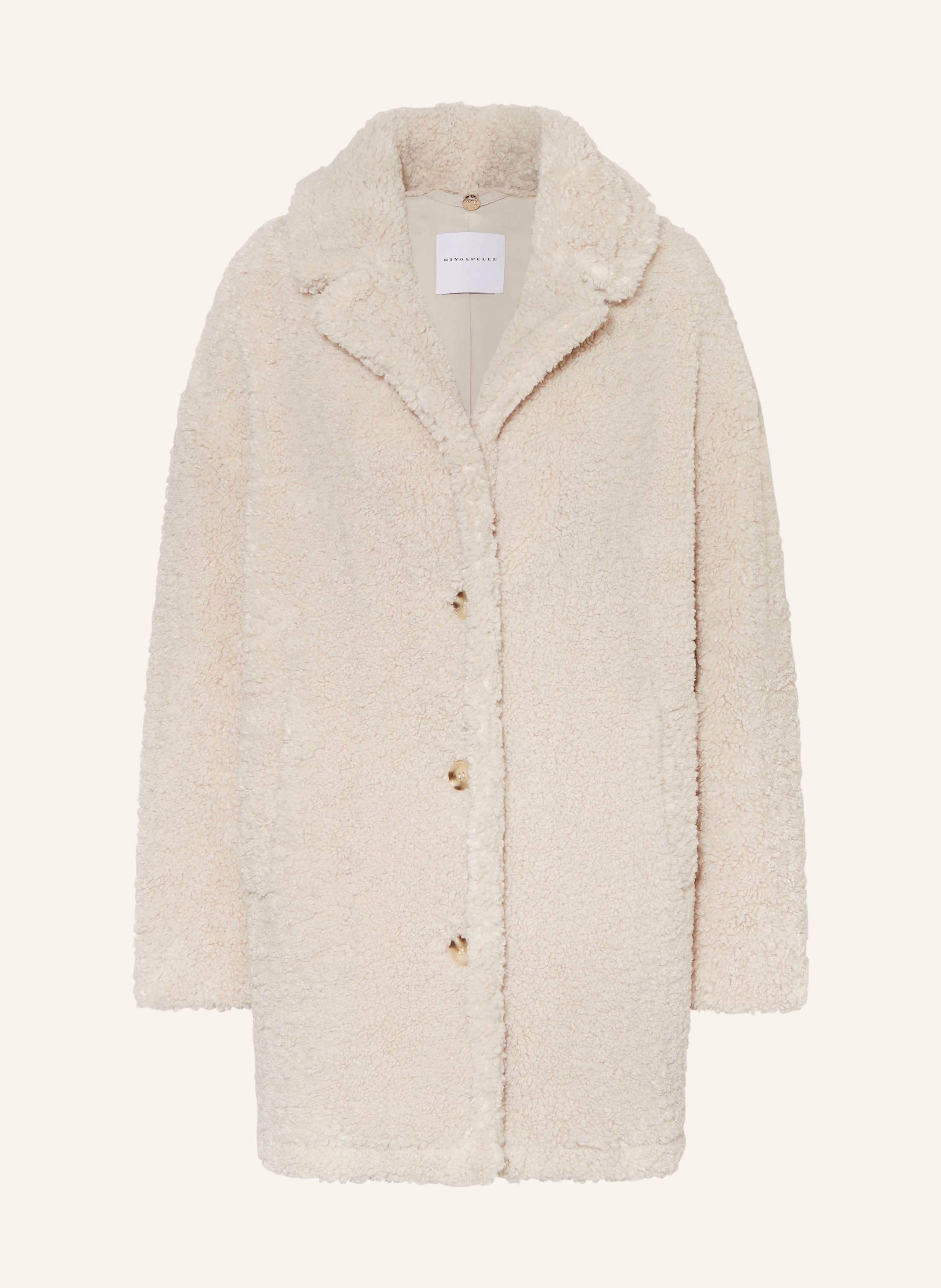 RINO PELLE Teddy coat in ecru