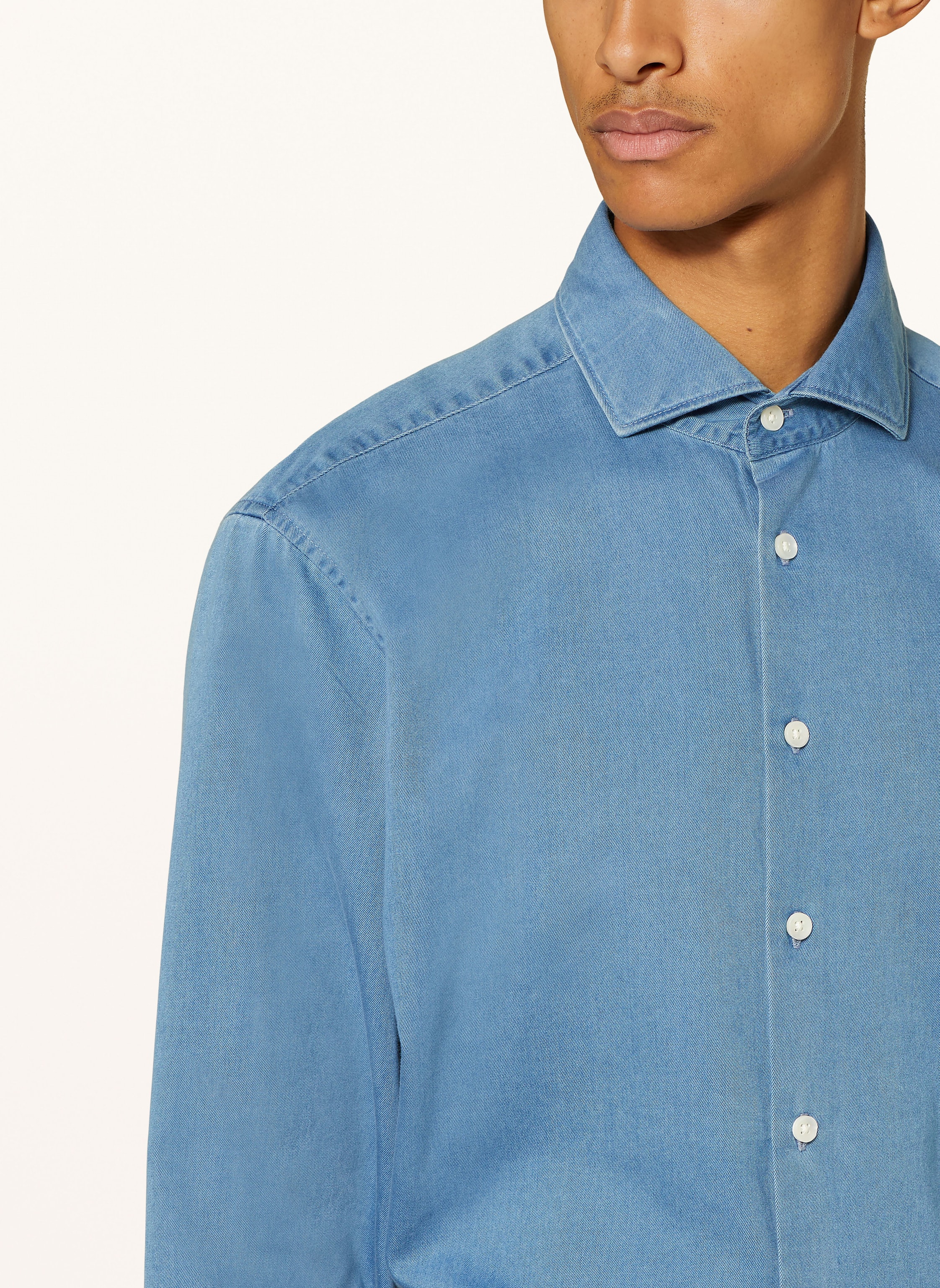 Thumbnail - Seidensticker Hemd Regular Fit In Jeansoptik blau