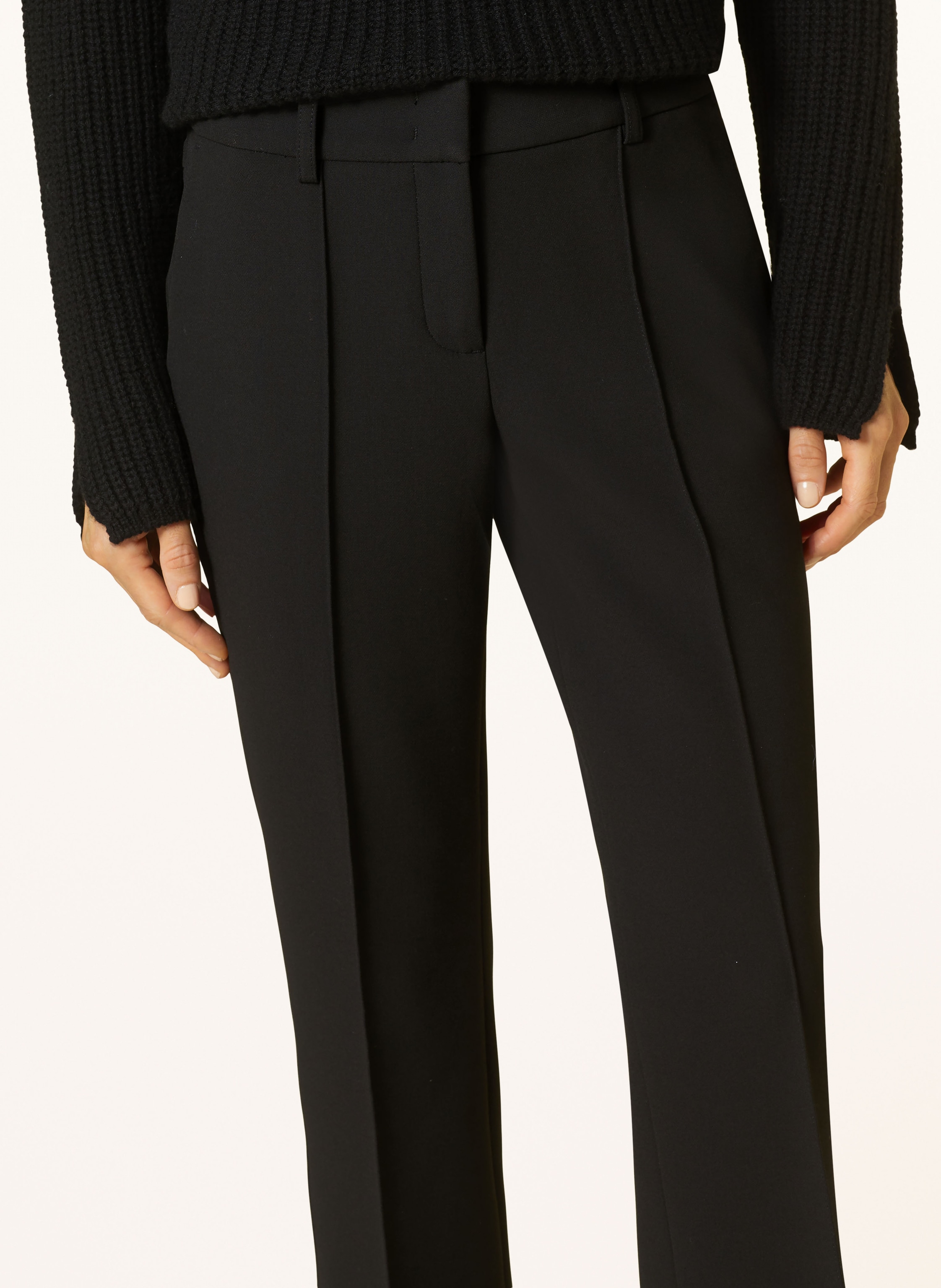 Thumbnail - Cambio Bootcut-Hose Farah schwarz