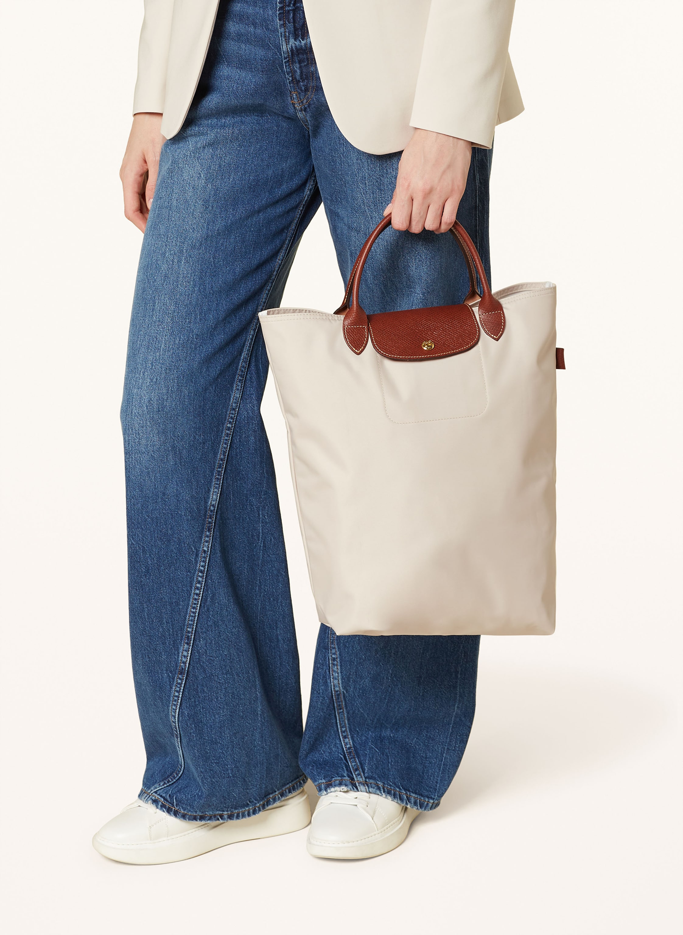 Thumbnail - Longchamp Shopper Le Pliage weiss