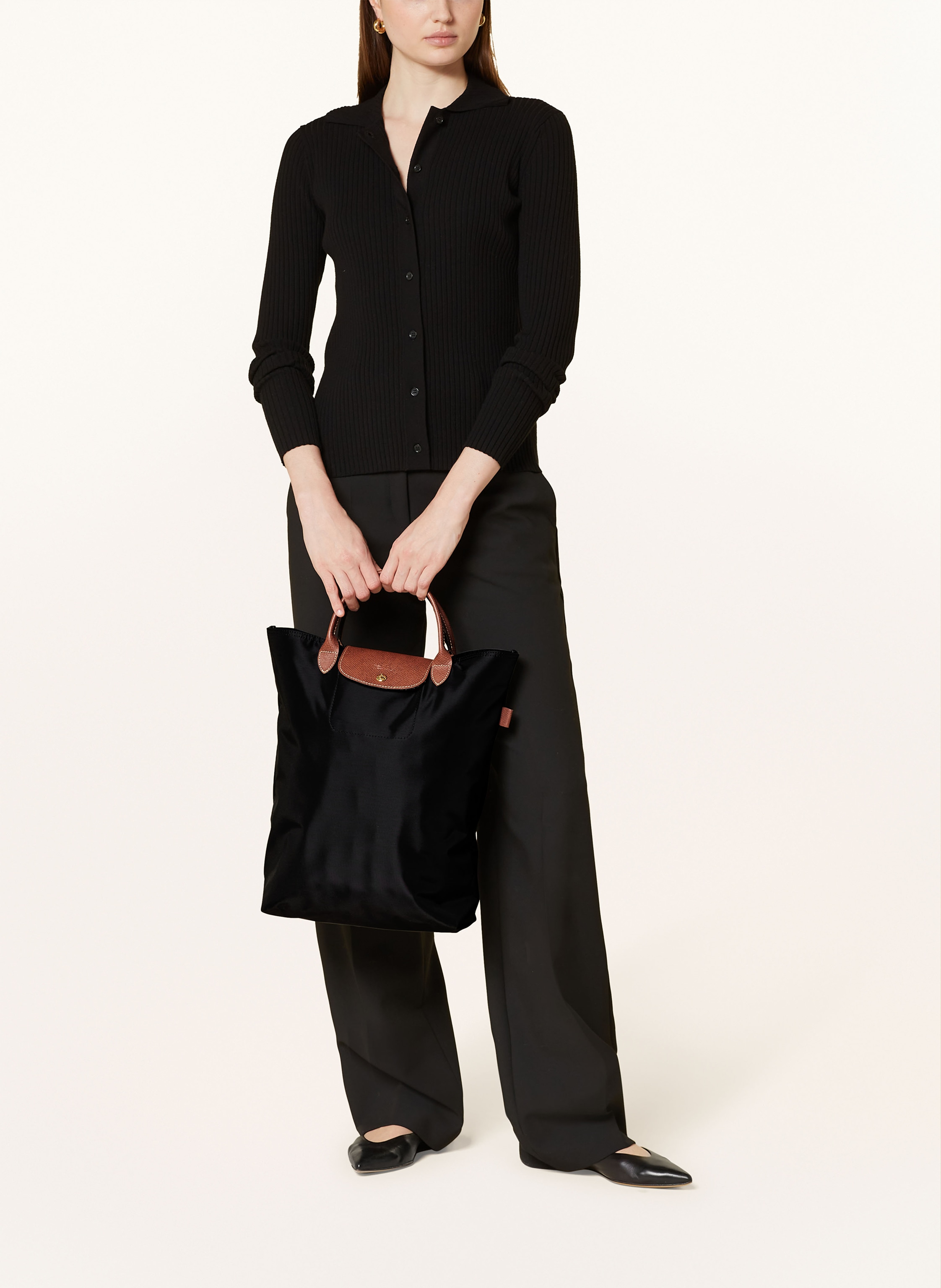 Thumbnail - Longchamp Shopper Le Pliage schwarz