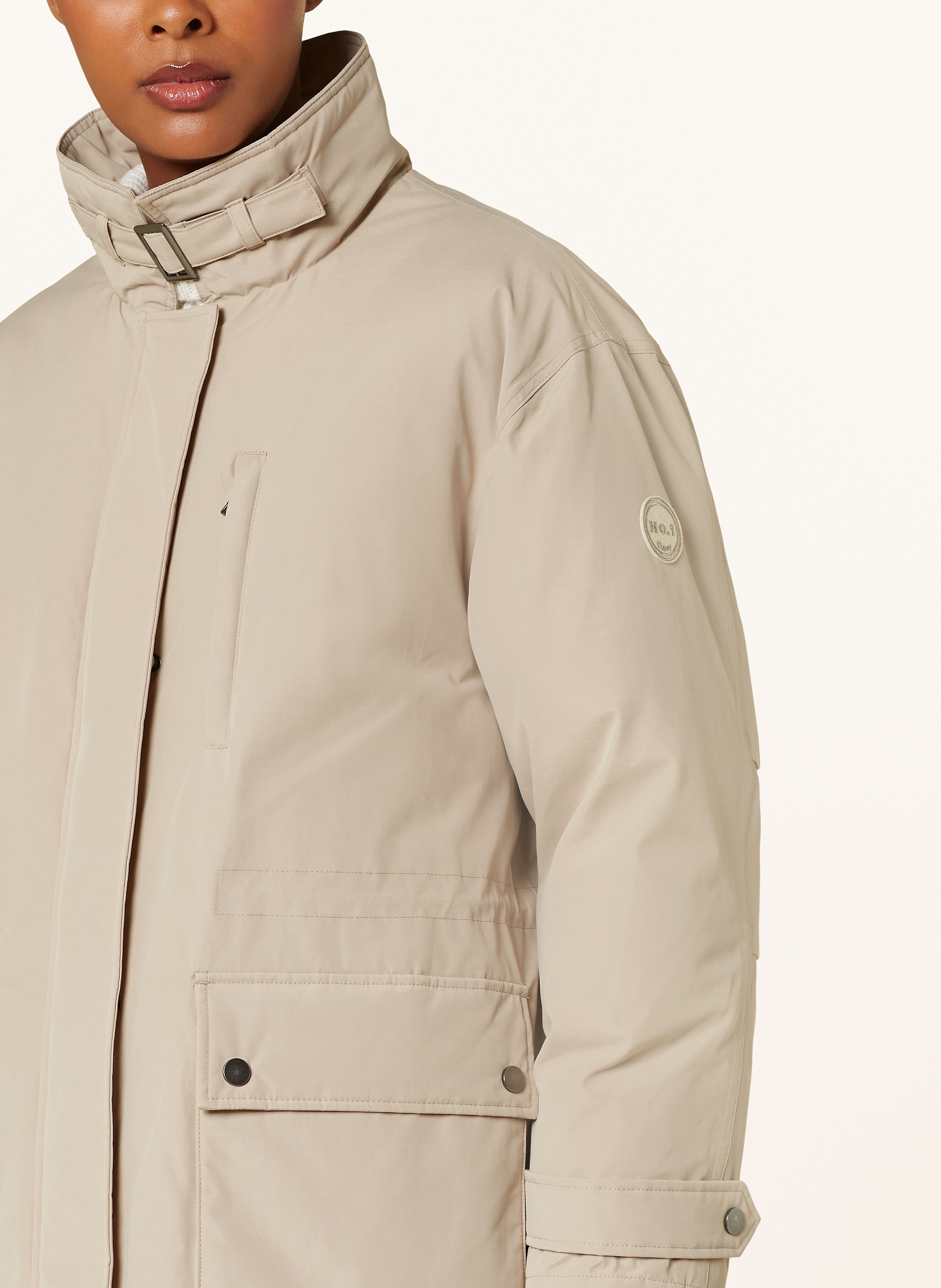 Thumbnail - No.1 Como Parka Mira Mit Abnehmbarem Kunstpelz beige