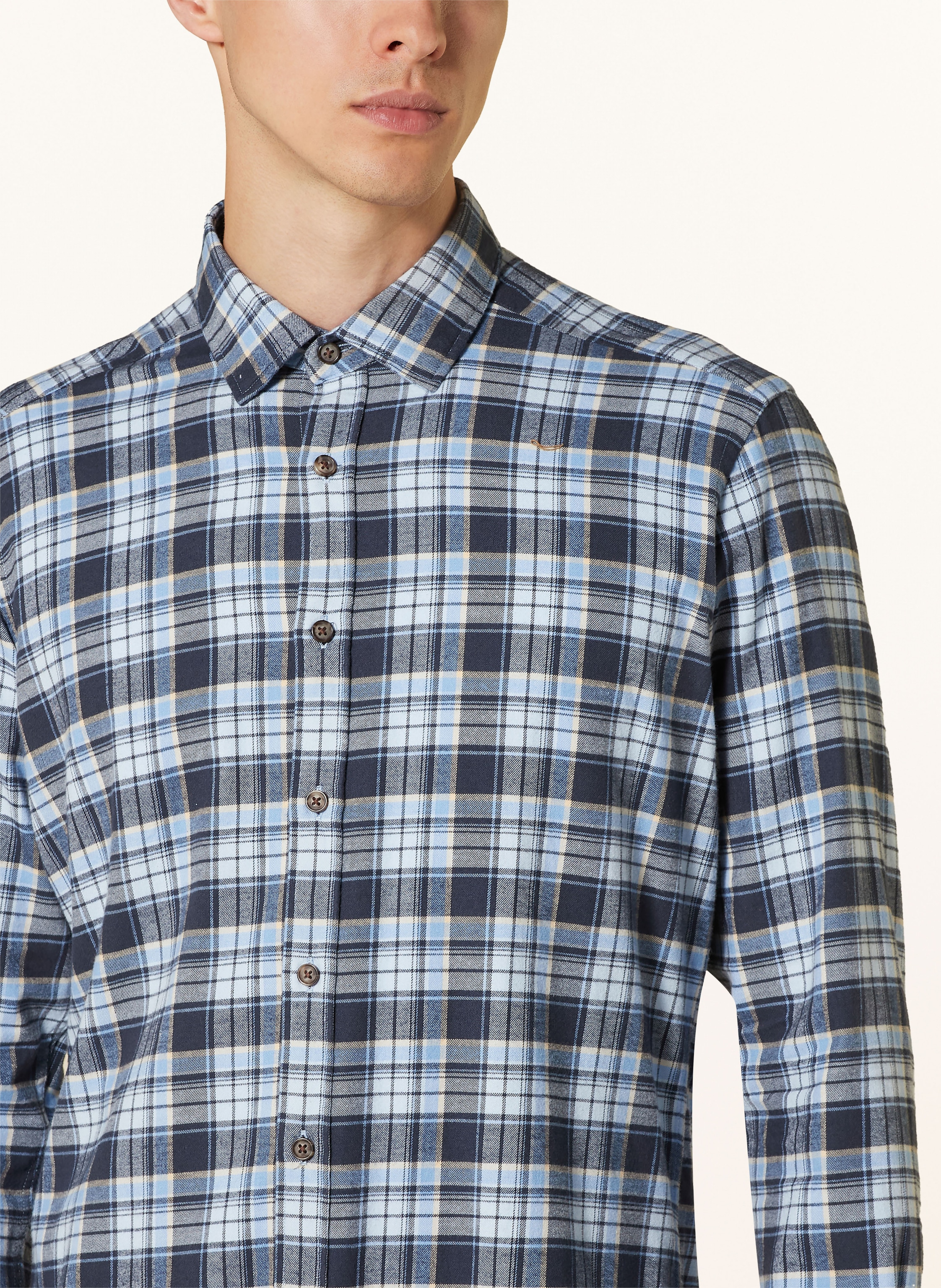 Thumbnail - Strokesman's Flanellhemd Regular Fit blau