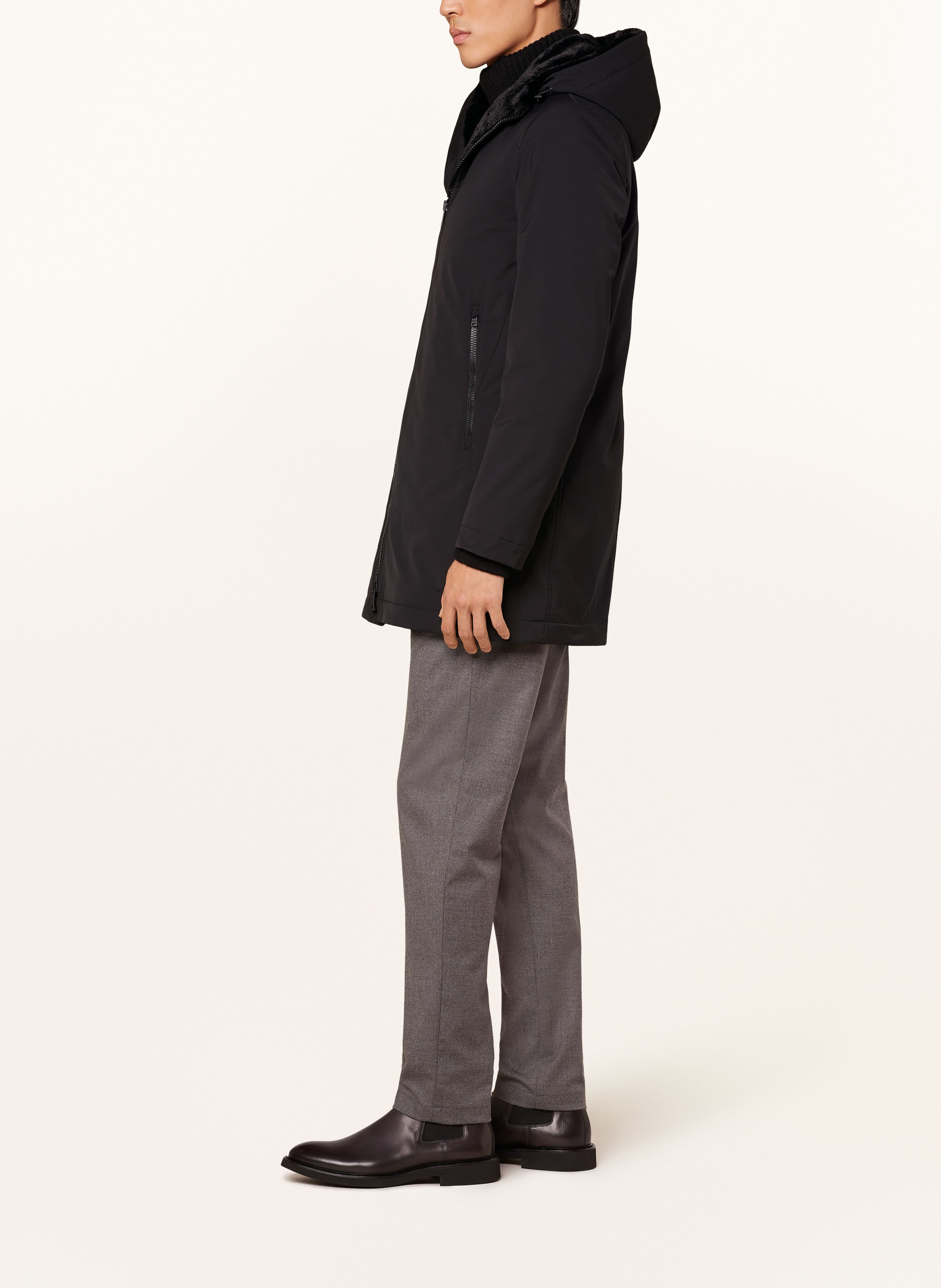 Thumbnail - Herno Parka Mit Kunstfell schwarz