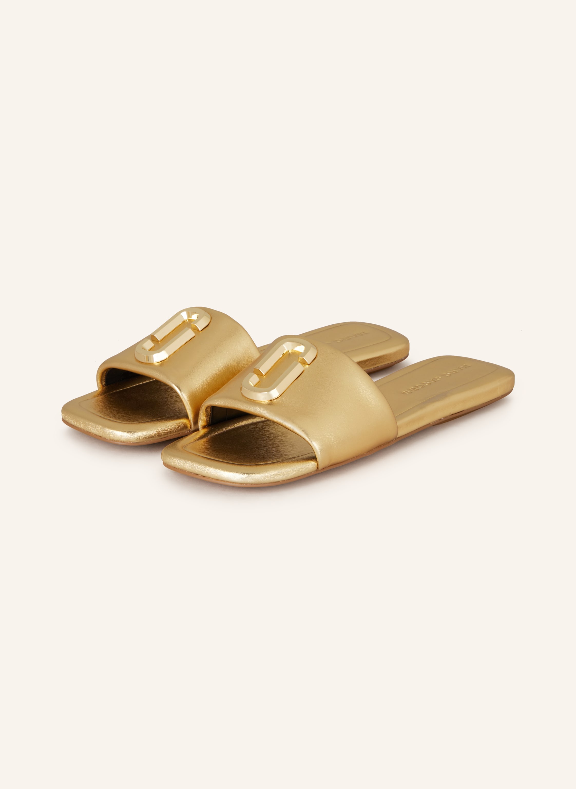 MARC JACOBS Slides THE J MARC METALLIC SANDAL in gold