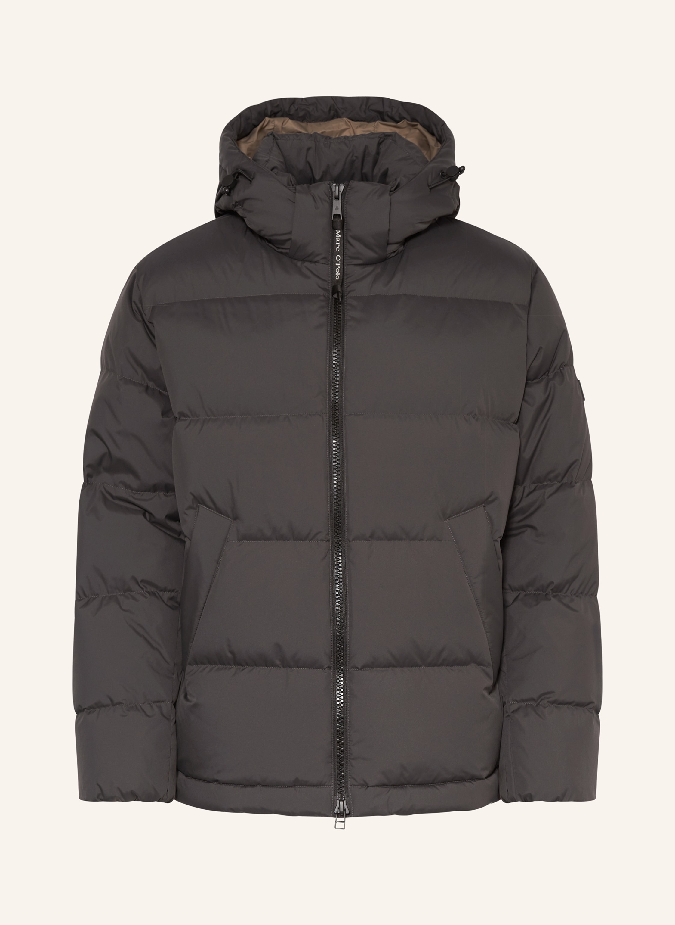 Marc O Polo Down jacket with removable hood in dark gray