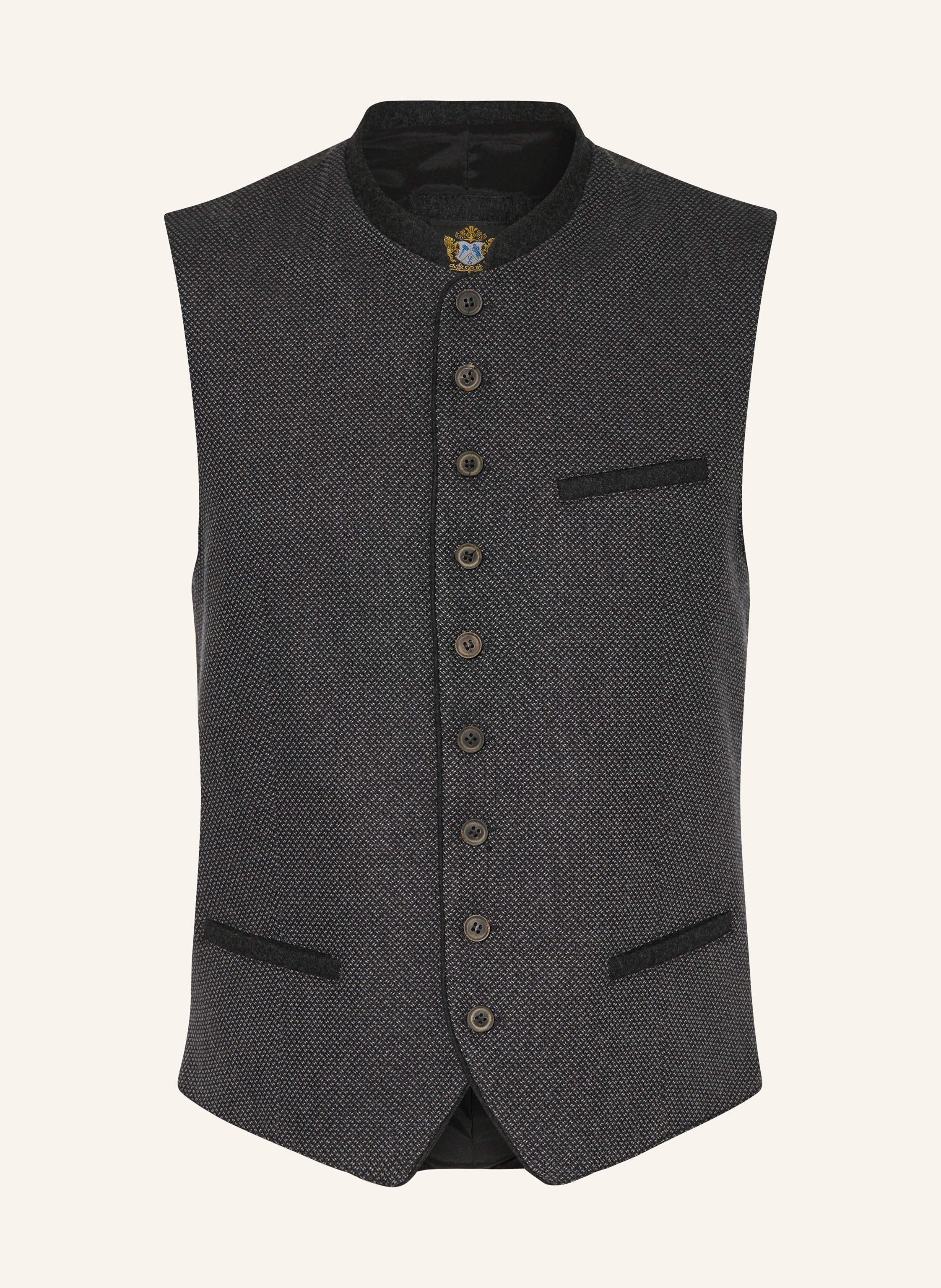 Hammerschmid Trachtenweste RUDI Slim Fit in grau/ hellgrau