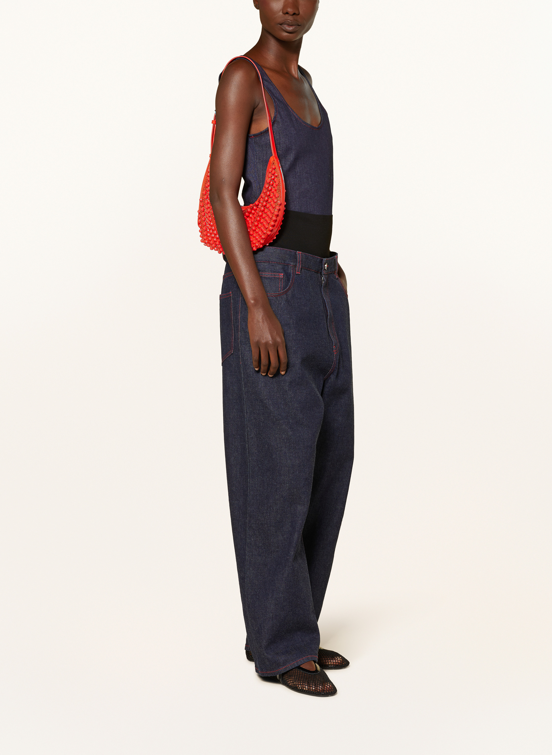 Thumbnail - Alaïa Handtasche One Piece Demi Mit Schmucksteinen rot