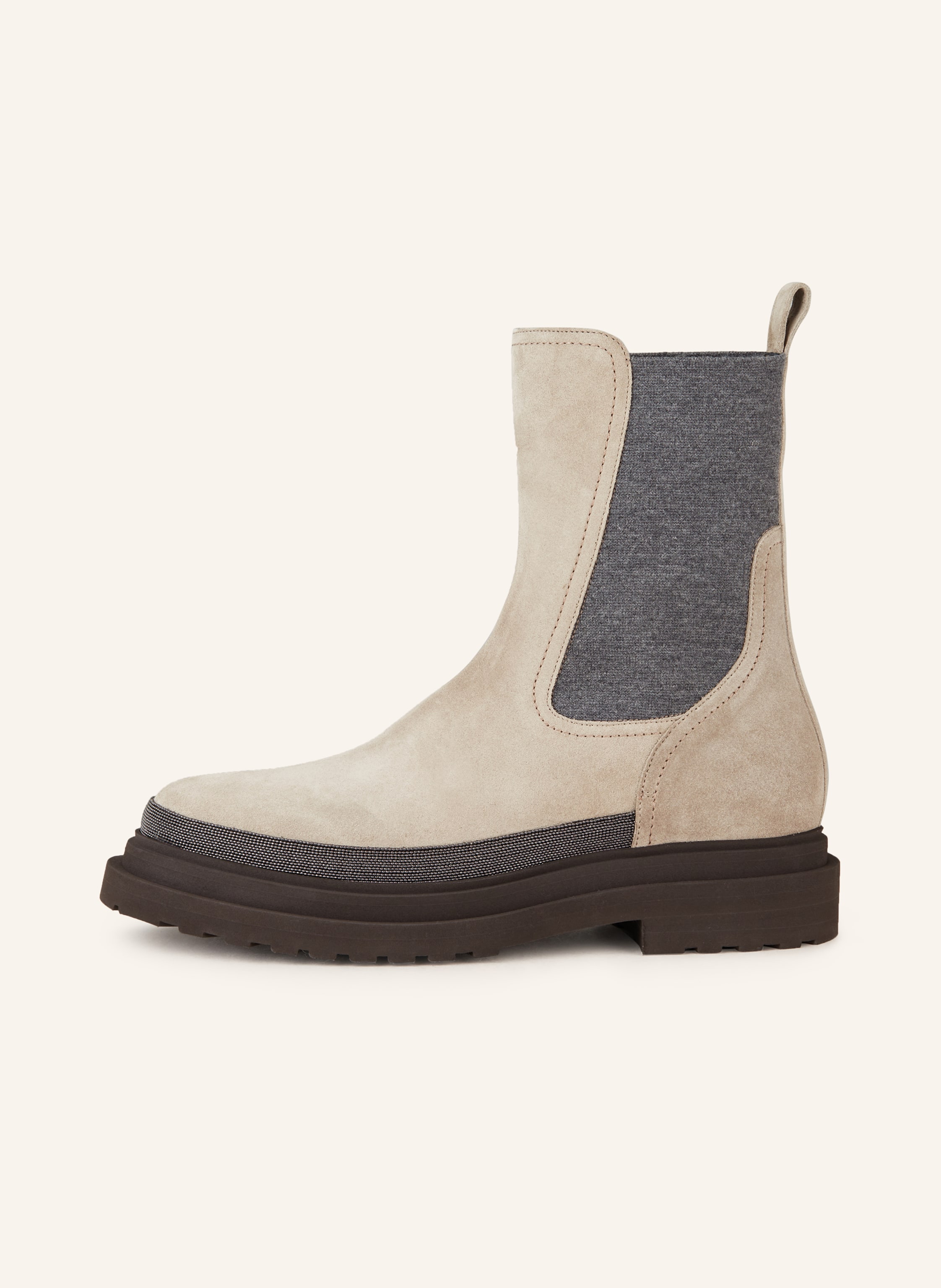 Thumbnail - Brunello Cucinelli Boots Mit Schmucksteinen grau
