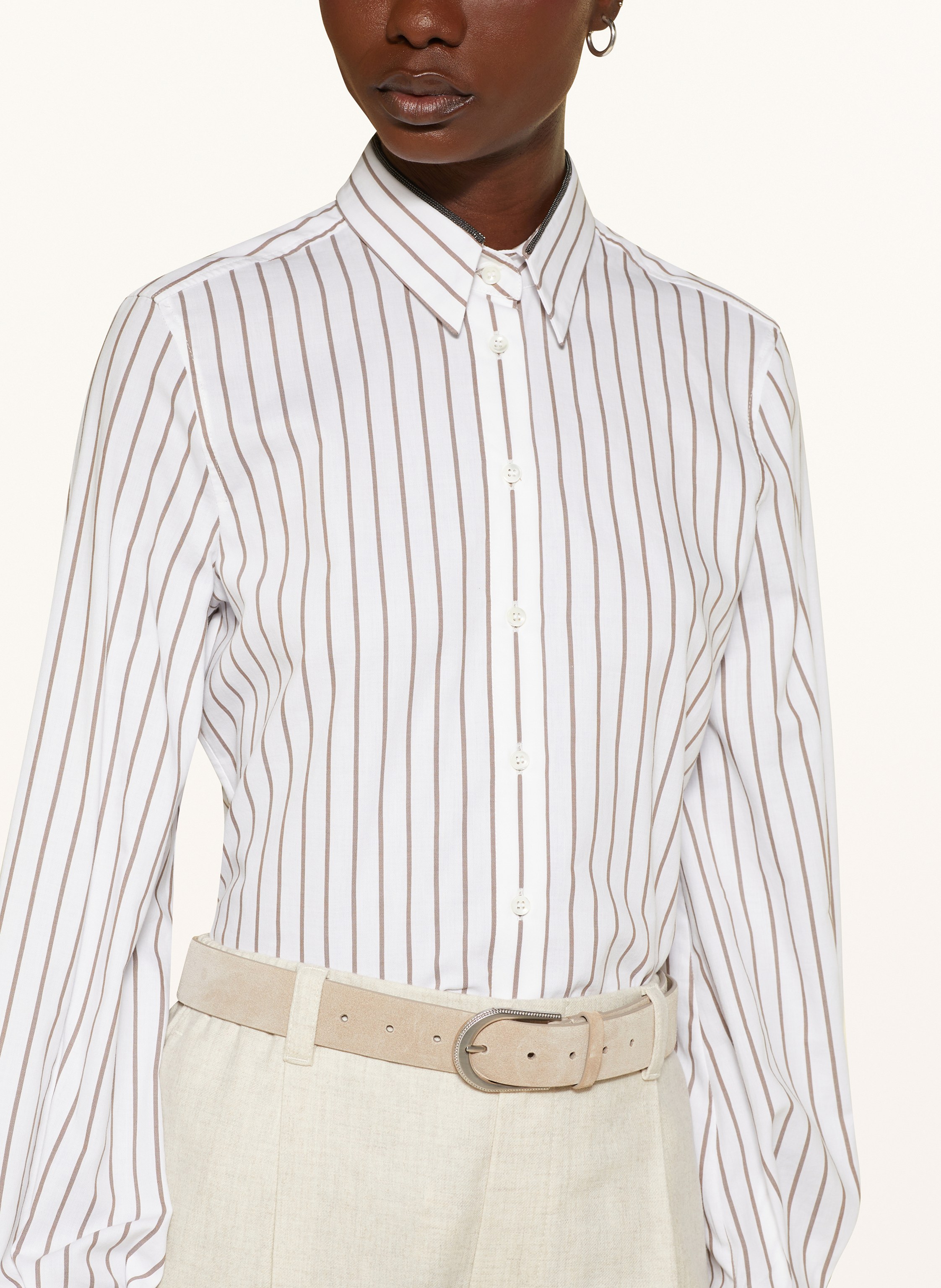 Thumbnail - Brunello Cucinelli Hemdbluse Mit Schmucksteinen weiss