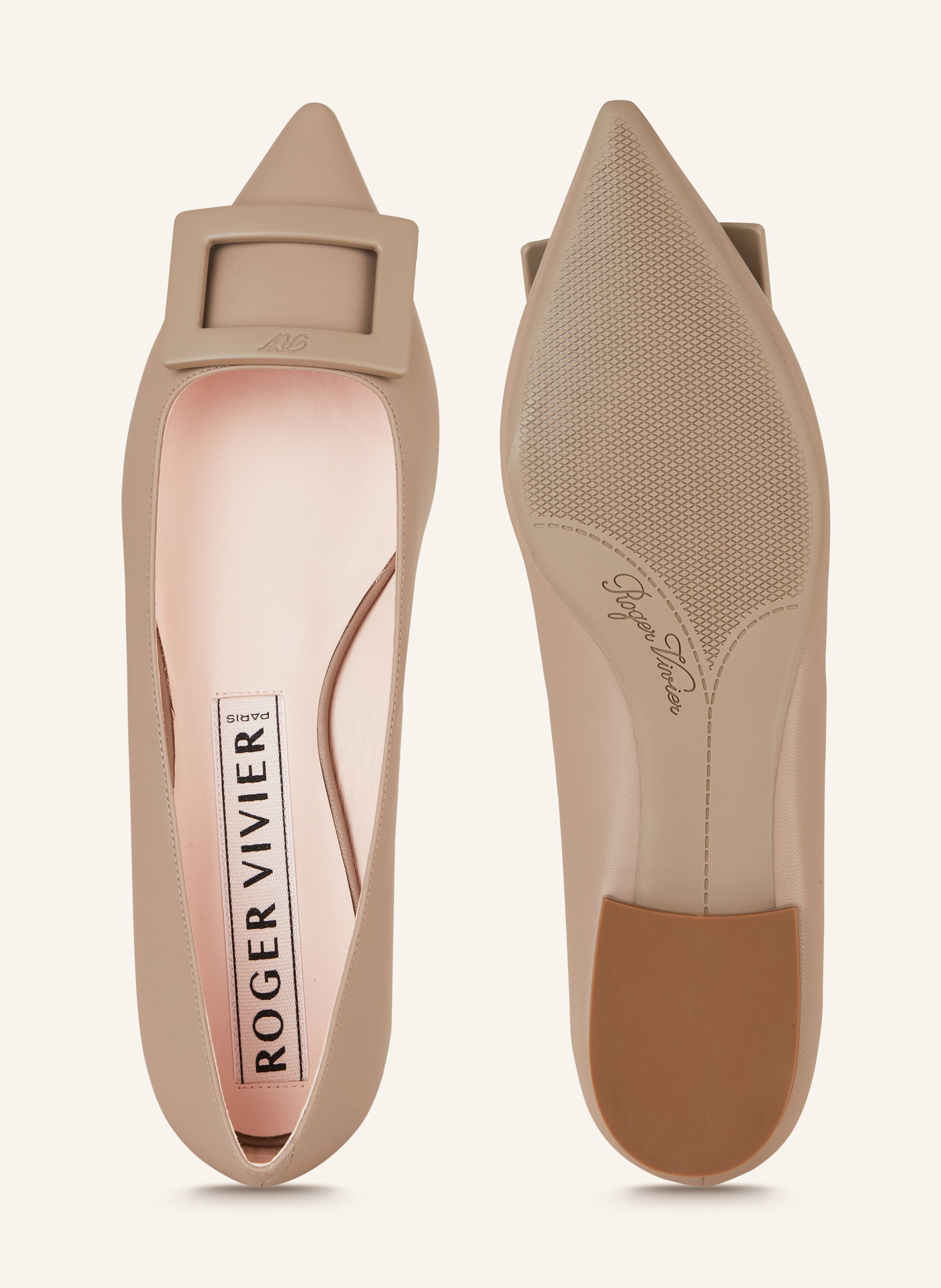 Thumbnail - Roger Vivier Ballerinas Stefania beige