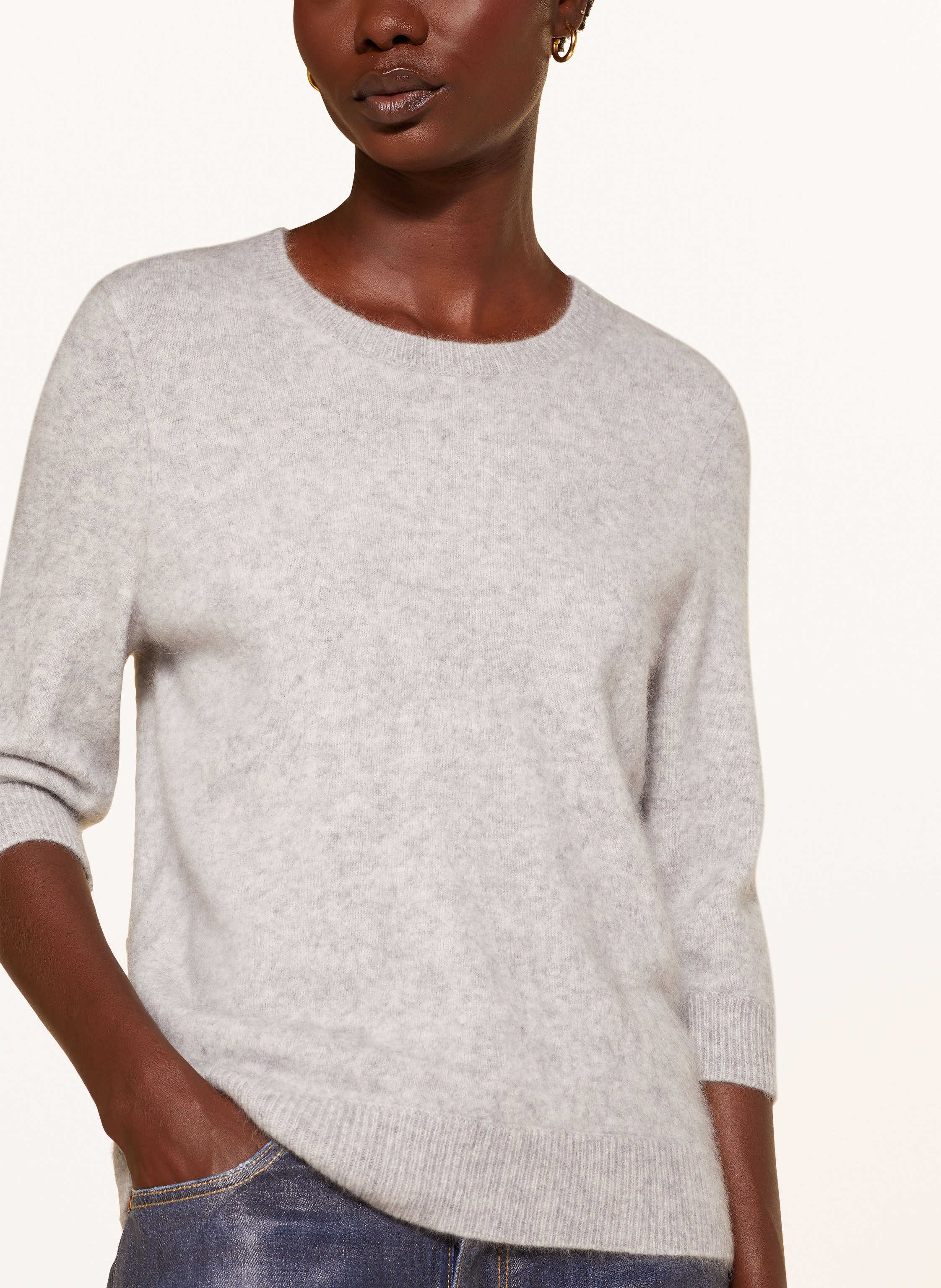 Thumbnail - Dorothee Schumacher Cashmere-Pullover Mit 3/4-Arm grau