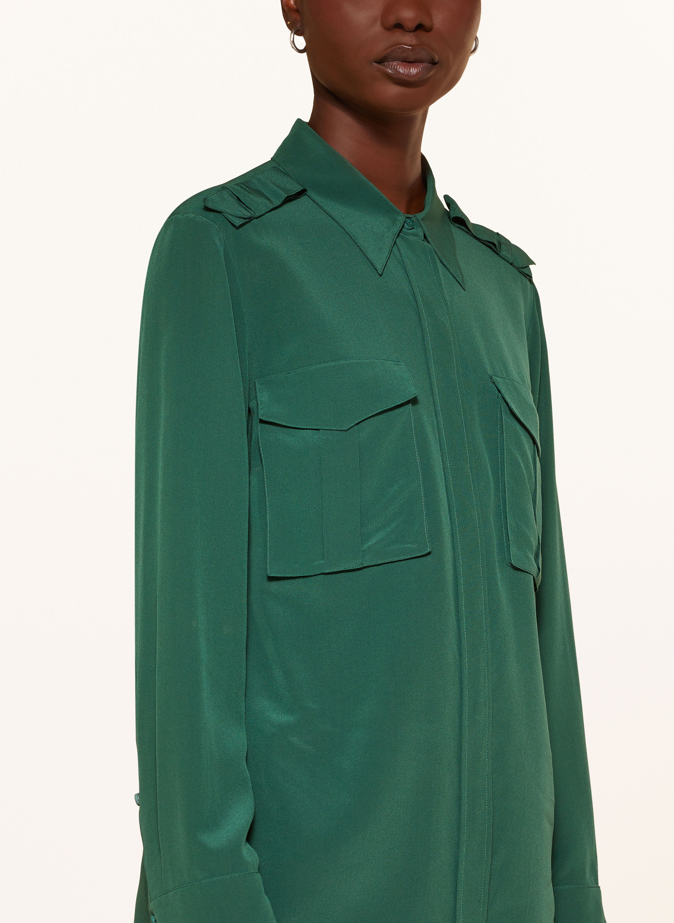 Thumbnail - Dorothee Schumacher Hemdbluse Striking Volumes Aus Seide gruen