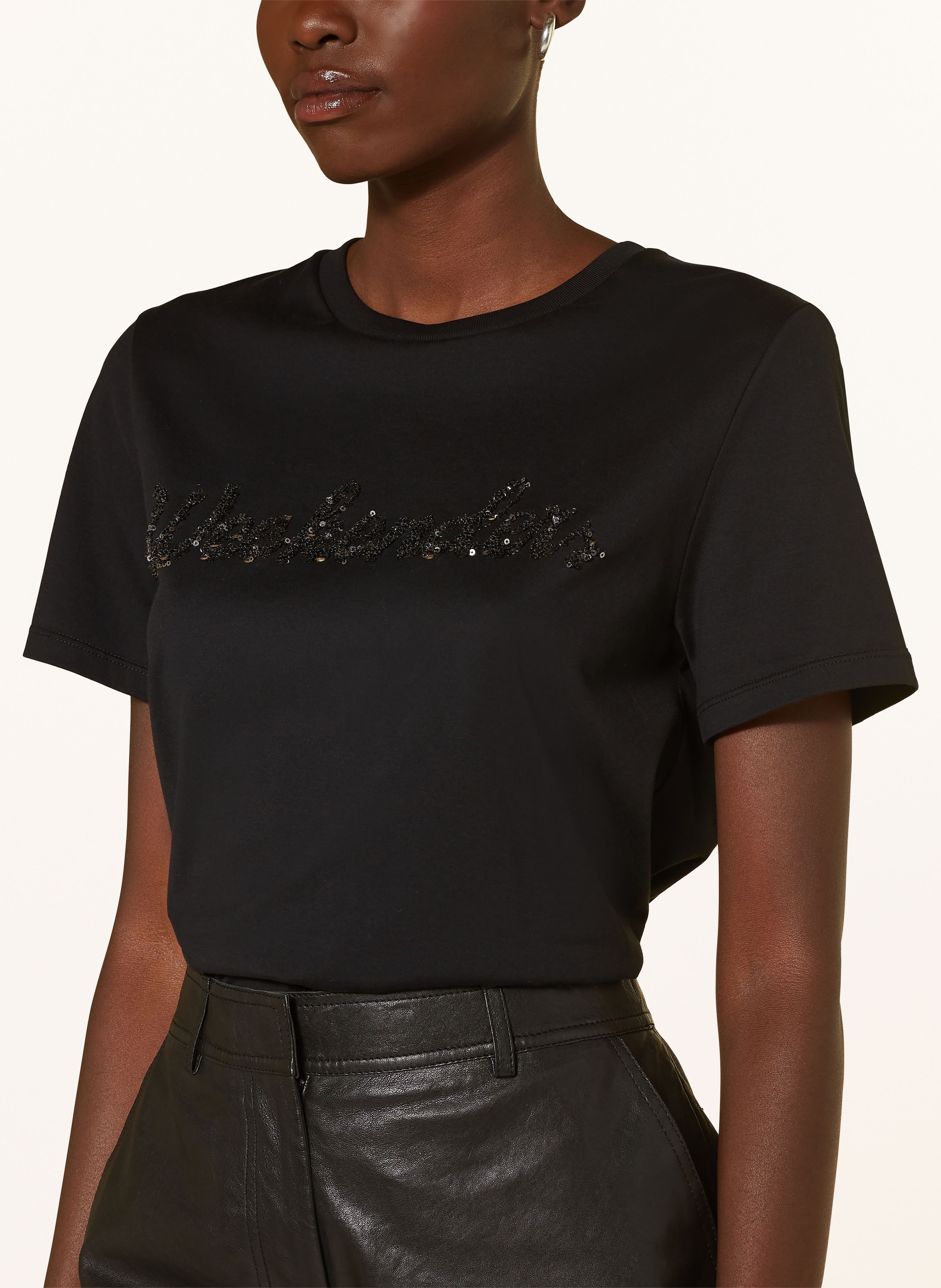 Thumbnail - Weekend Max Mara T-Shirt Vello Mit Pailletten schwarz
