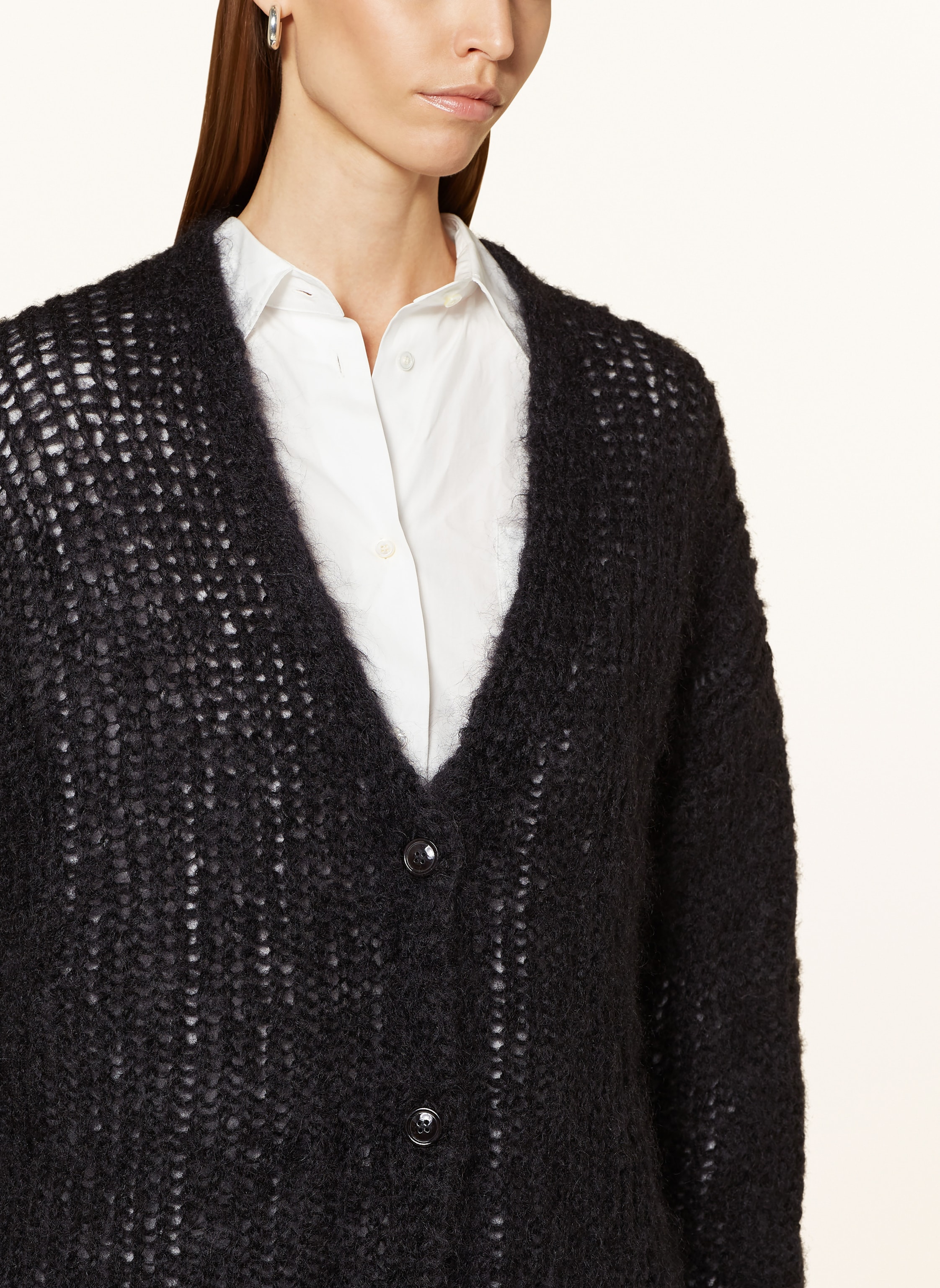 Thumbnail - Weekend Max Mara Strickjacke Pontiac Aus Mohair schwarz