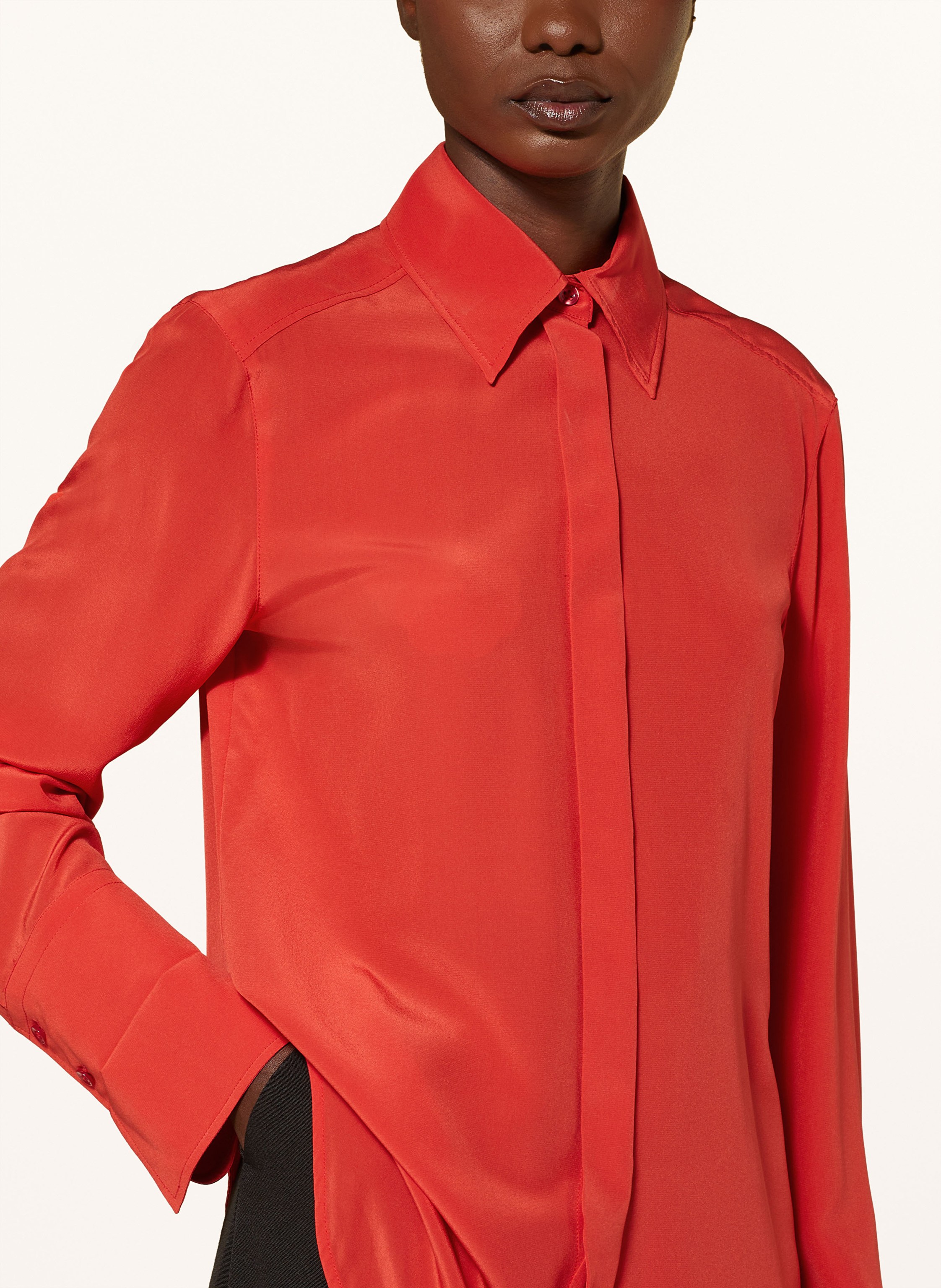 Thumbnail - Sportmax Hemdbluse Gemona Aus Seide rot