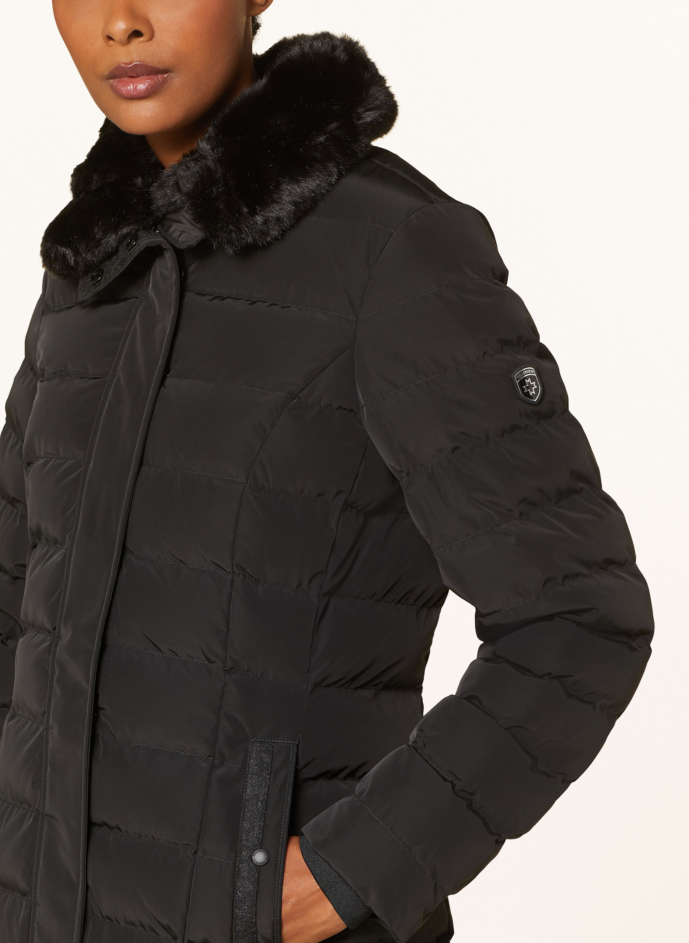 Thumbnail - Wellensteyn Steppmantel Santorin Long Mit Kunstfell schwarz