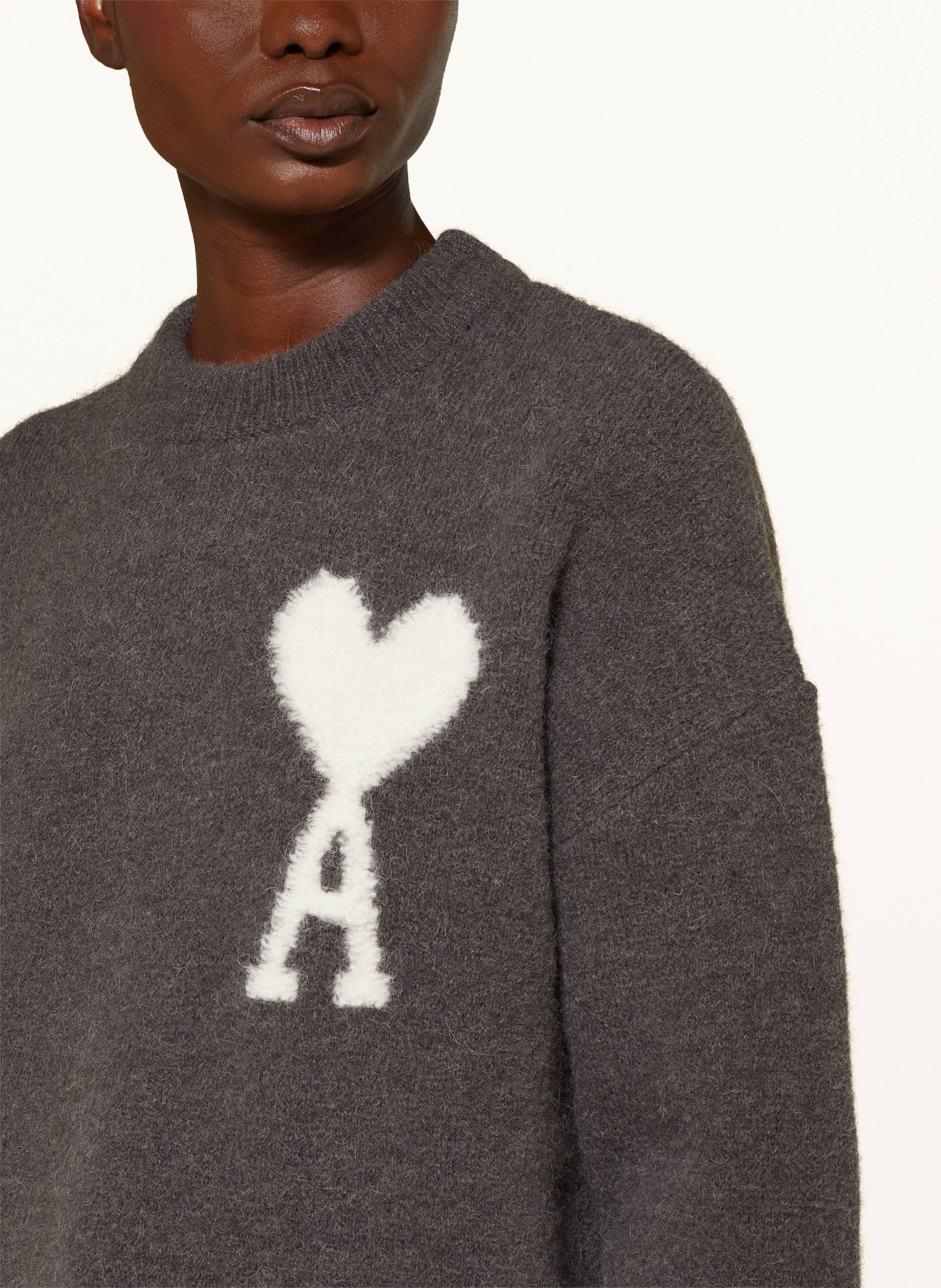 Thumbnail - Ami Paris Alpaka-Pullover grau