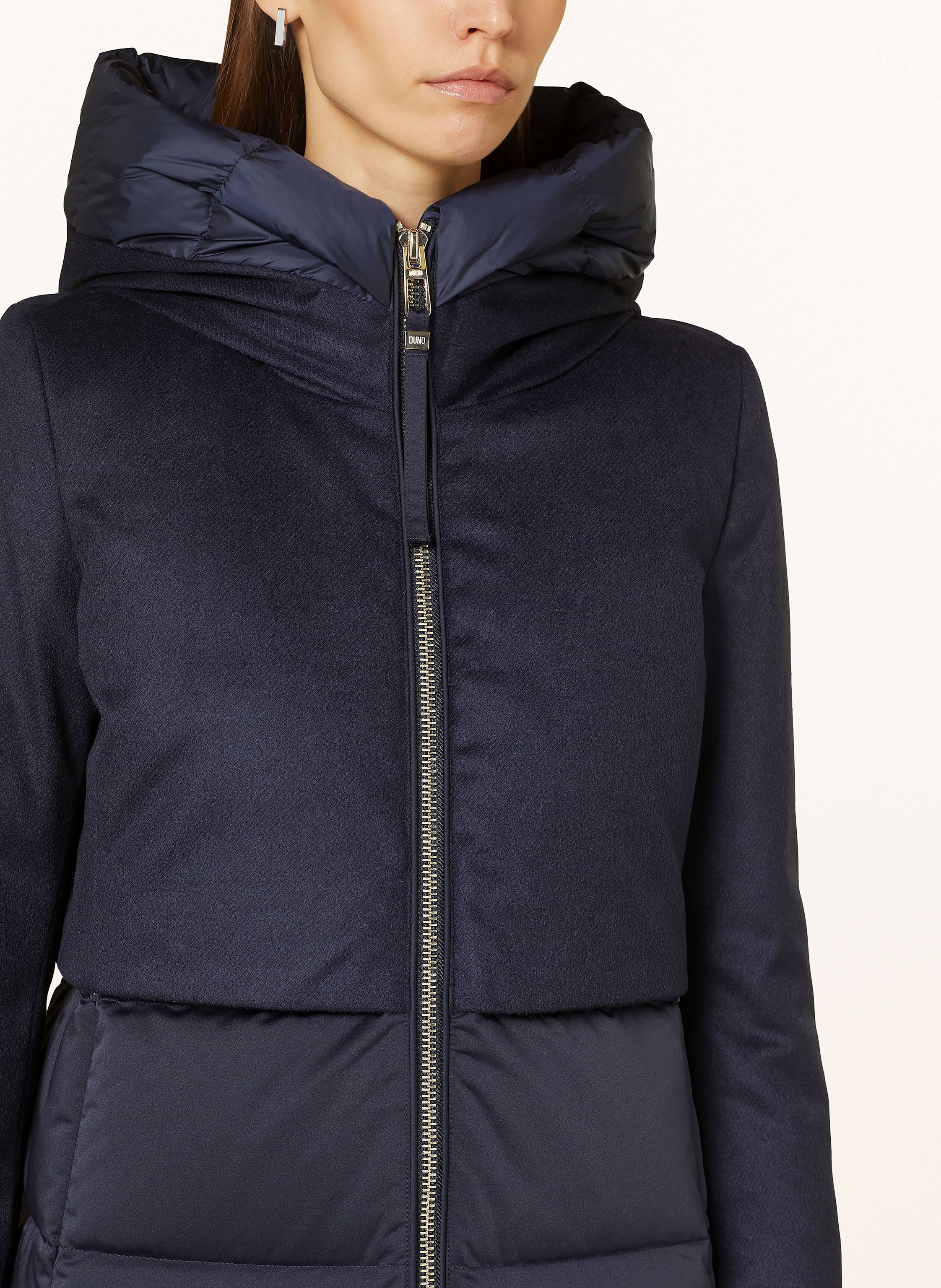 Thumbnail - Duno Daunenmantel Ballon X Im Materialmix Mit Abnehmbarer Kapuze blau