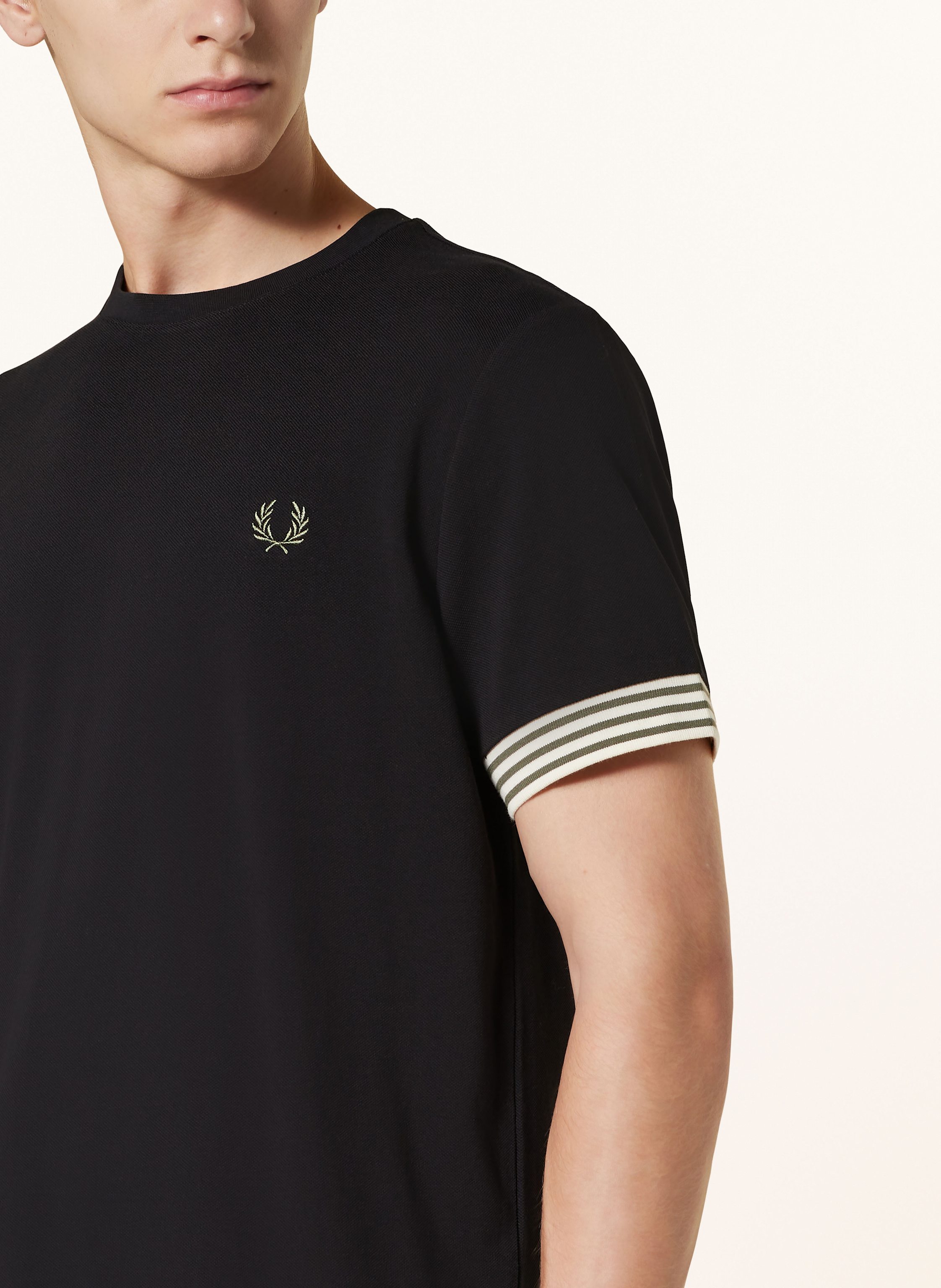 Thumbnail - Fred Perry T-Shirt Aus Piqué schwarz