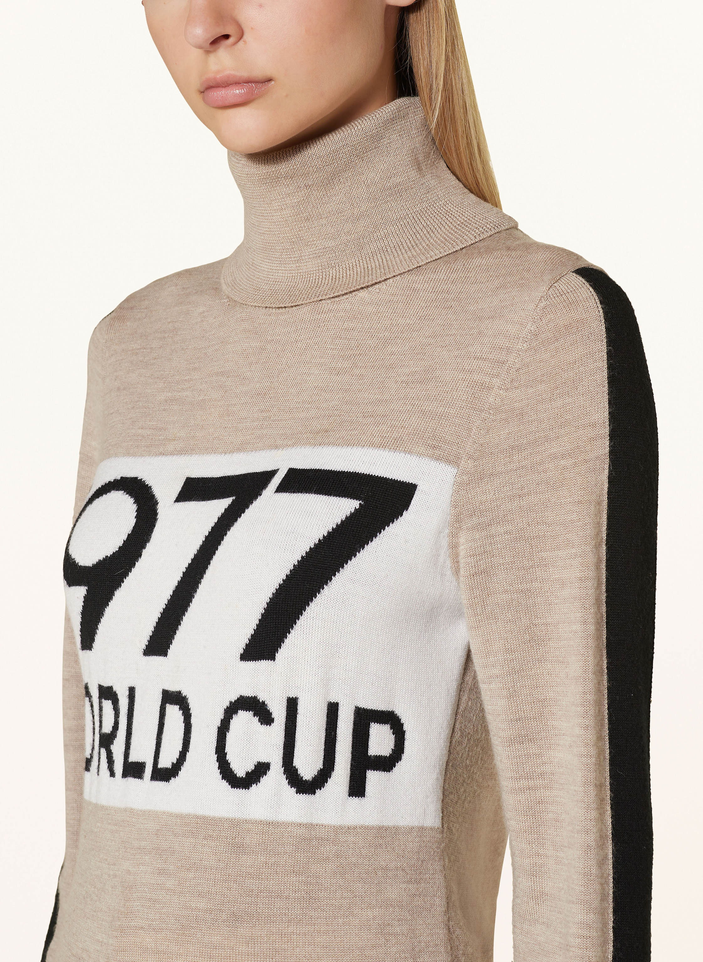 Thumbnail - We Norwegians Rollkragenpullover World Cup Aus Merinowolle beige