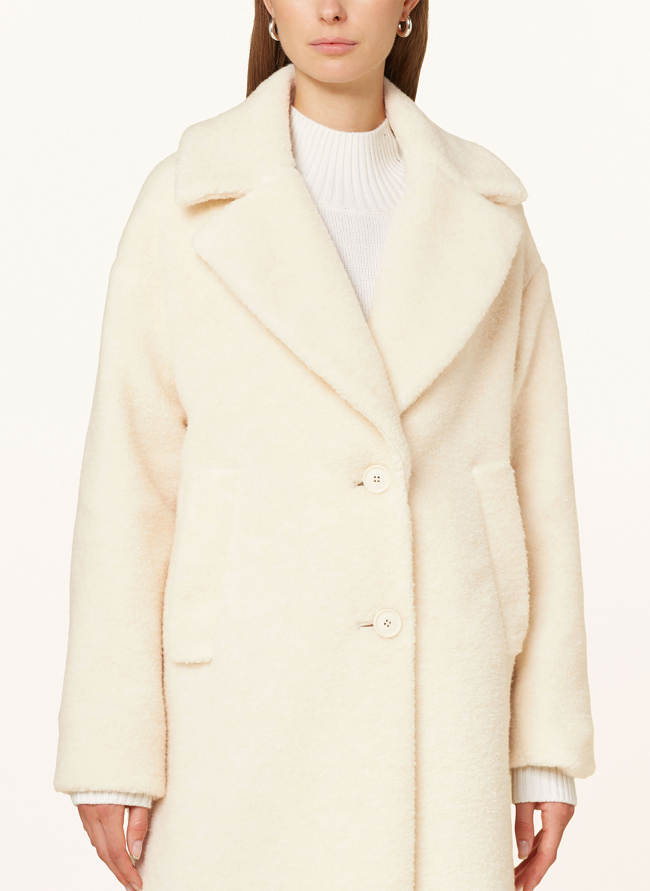 Thumbnail - Darling Harbour Teddyfell-Mantel beige