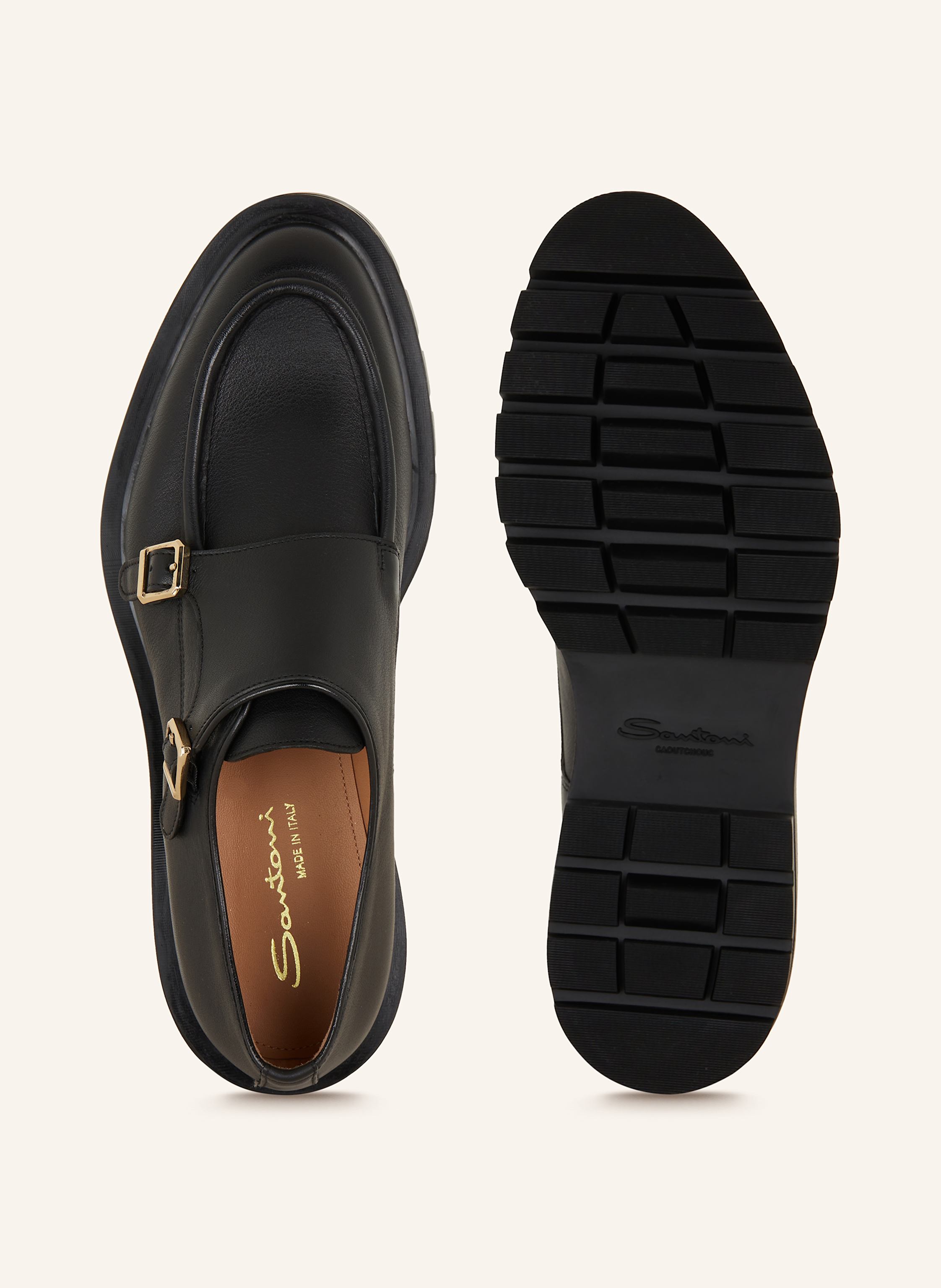 Thumbnail - Santoni Double-Monks Feint schwarz