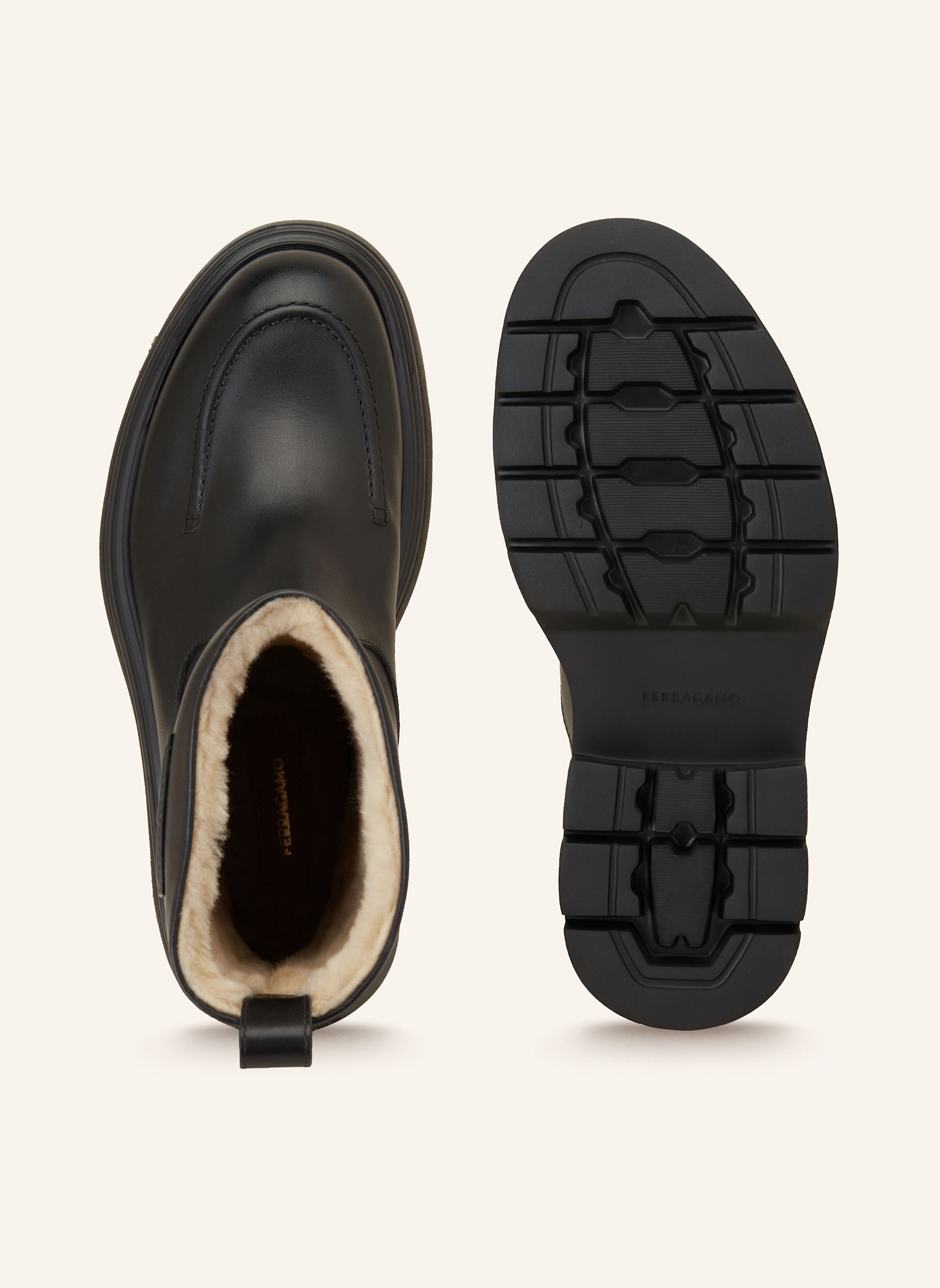 Thumbnail - Ferragamo Plateau-Boots schwarz