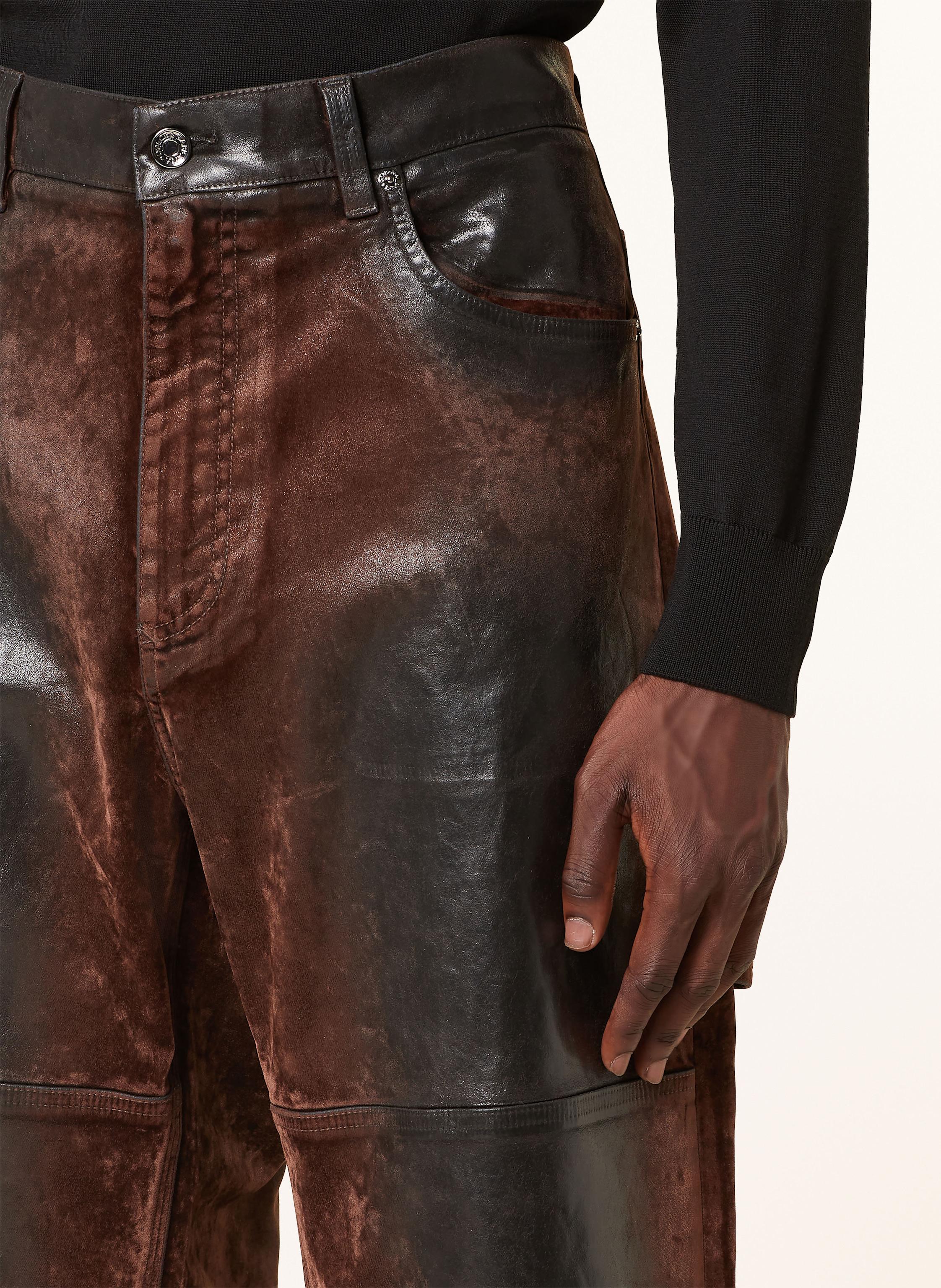 Thumbnail - Dolce & Gabbana Cargojeans Over Regular Fit In Lederoptik schwarz