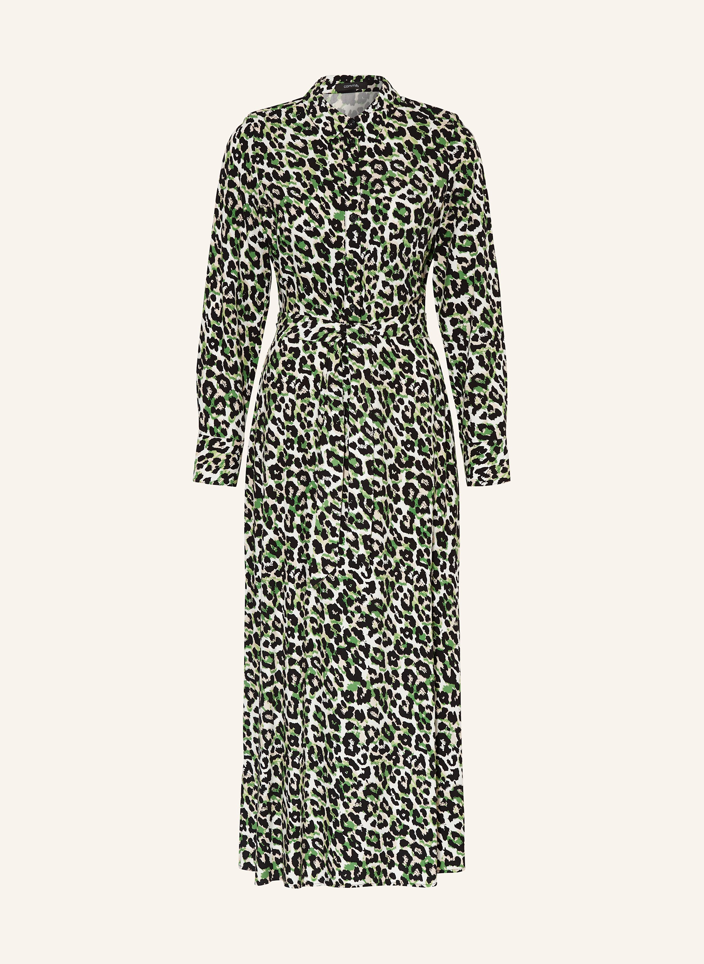 comma Hemdblusenkleid in schwarz/ grün/ weiss