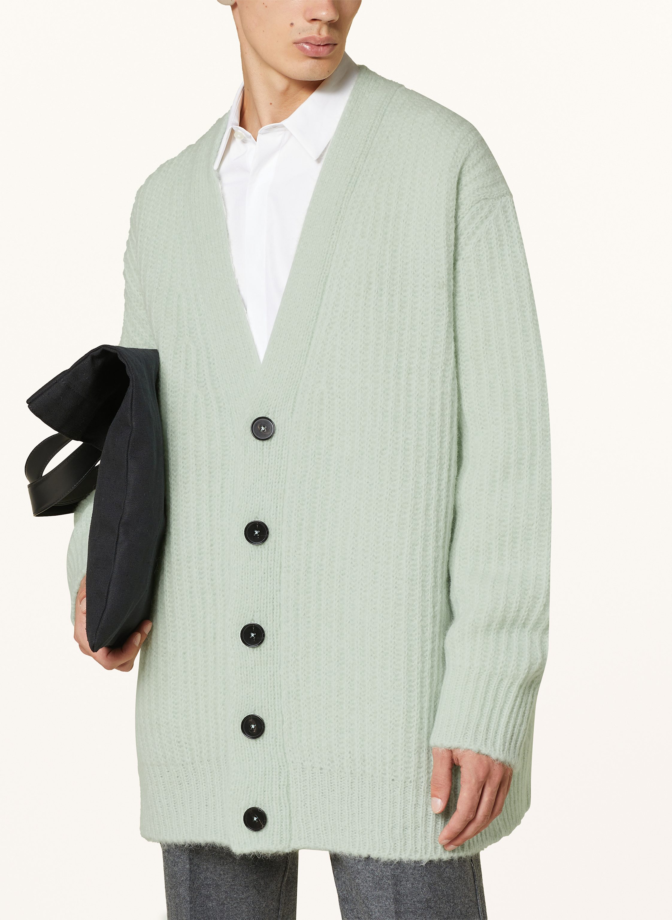 Thumbnail - Jil Sander Oversized-Strickjacke Aus Mohair gruen