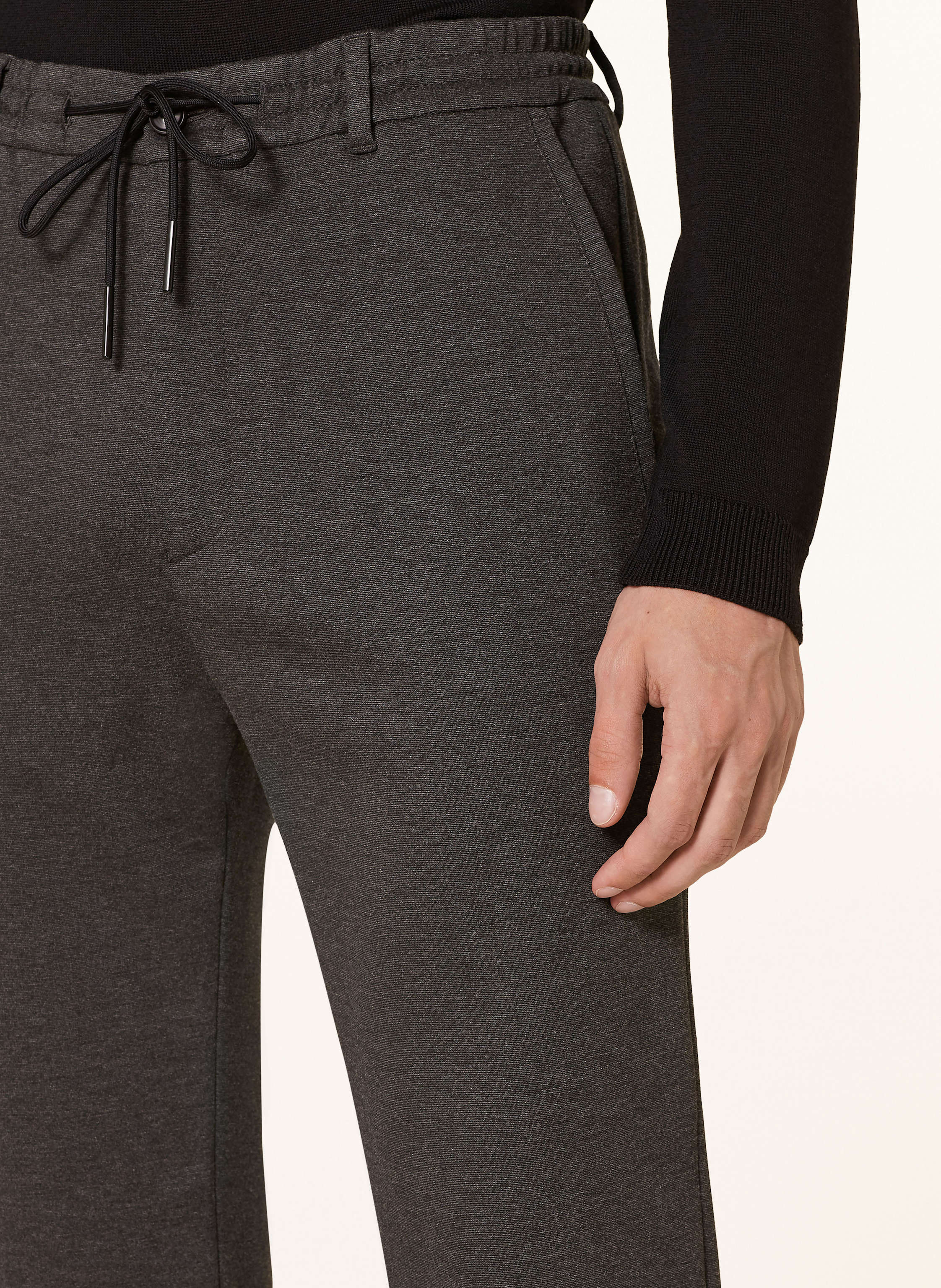 Thumbnail - Drykorn Jerseyhose Deger Im Jogging-Stil Slim Fit grau
