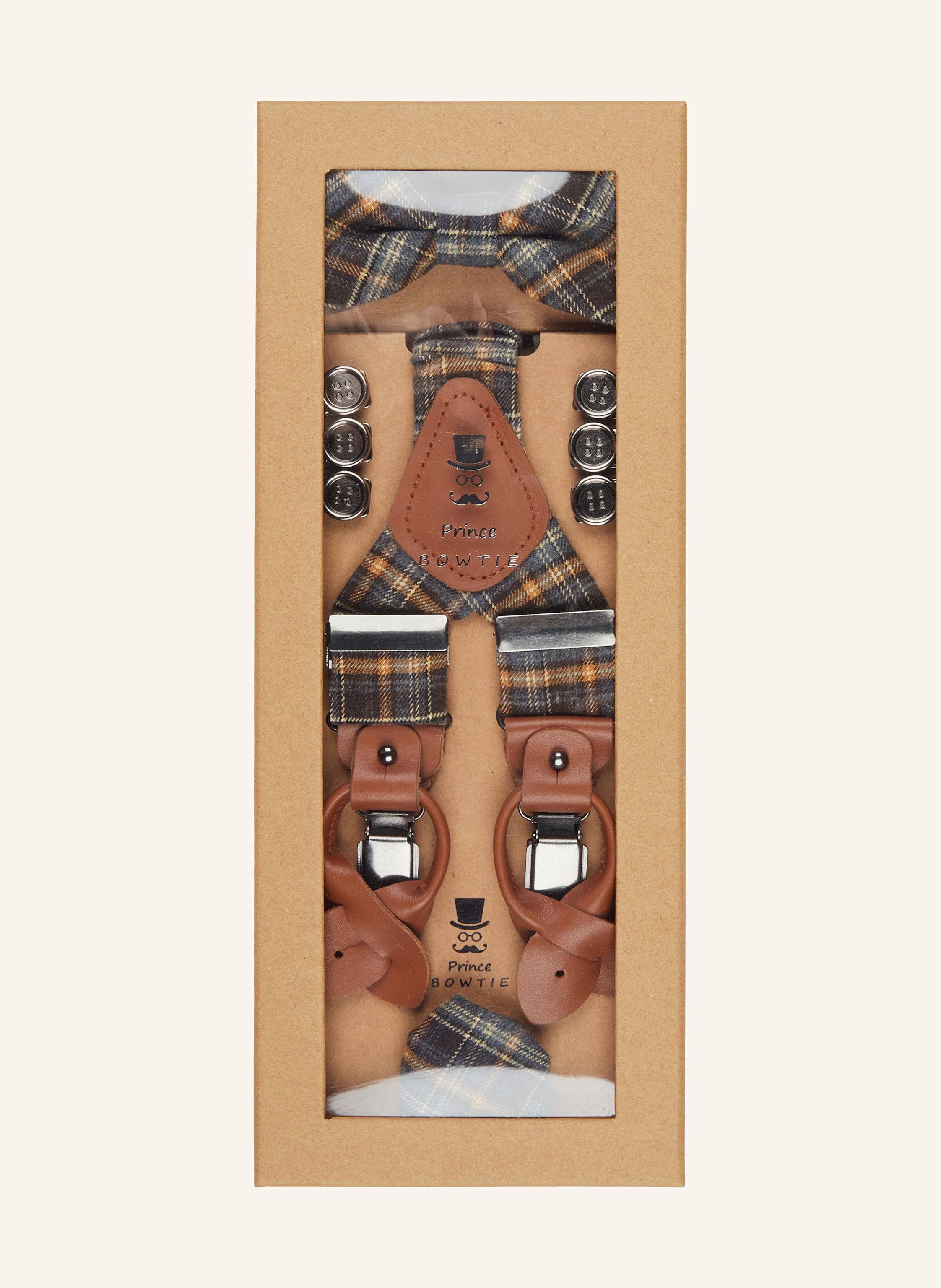 Thumbnail - Prince Bowtie Set: Hosenträger, Fliege Und Einstecktuch blau