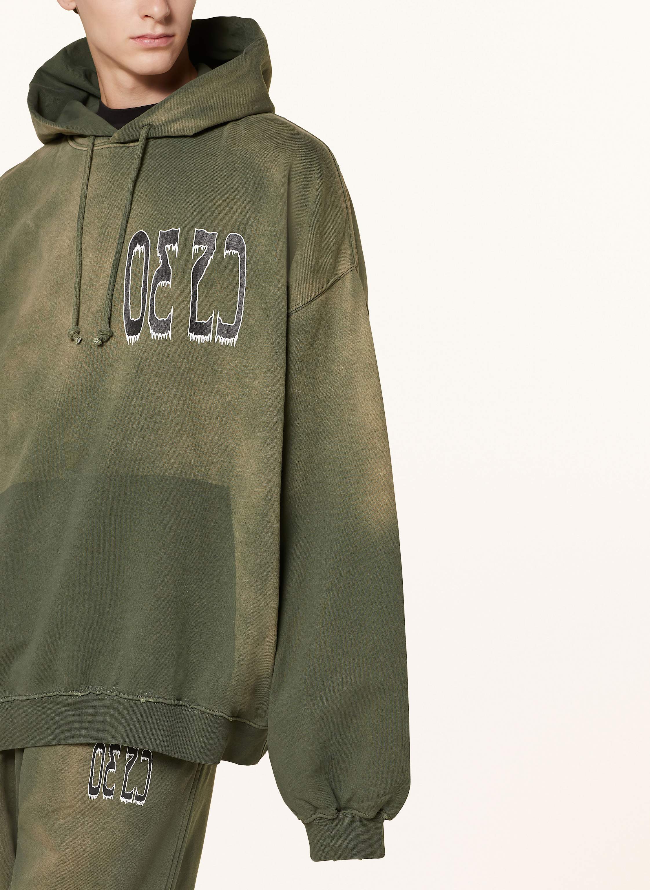 Thumbnail - 032c Oversized-Hoodie Spliced gruen