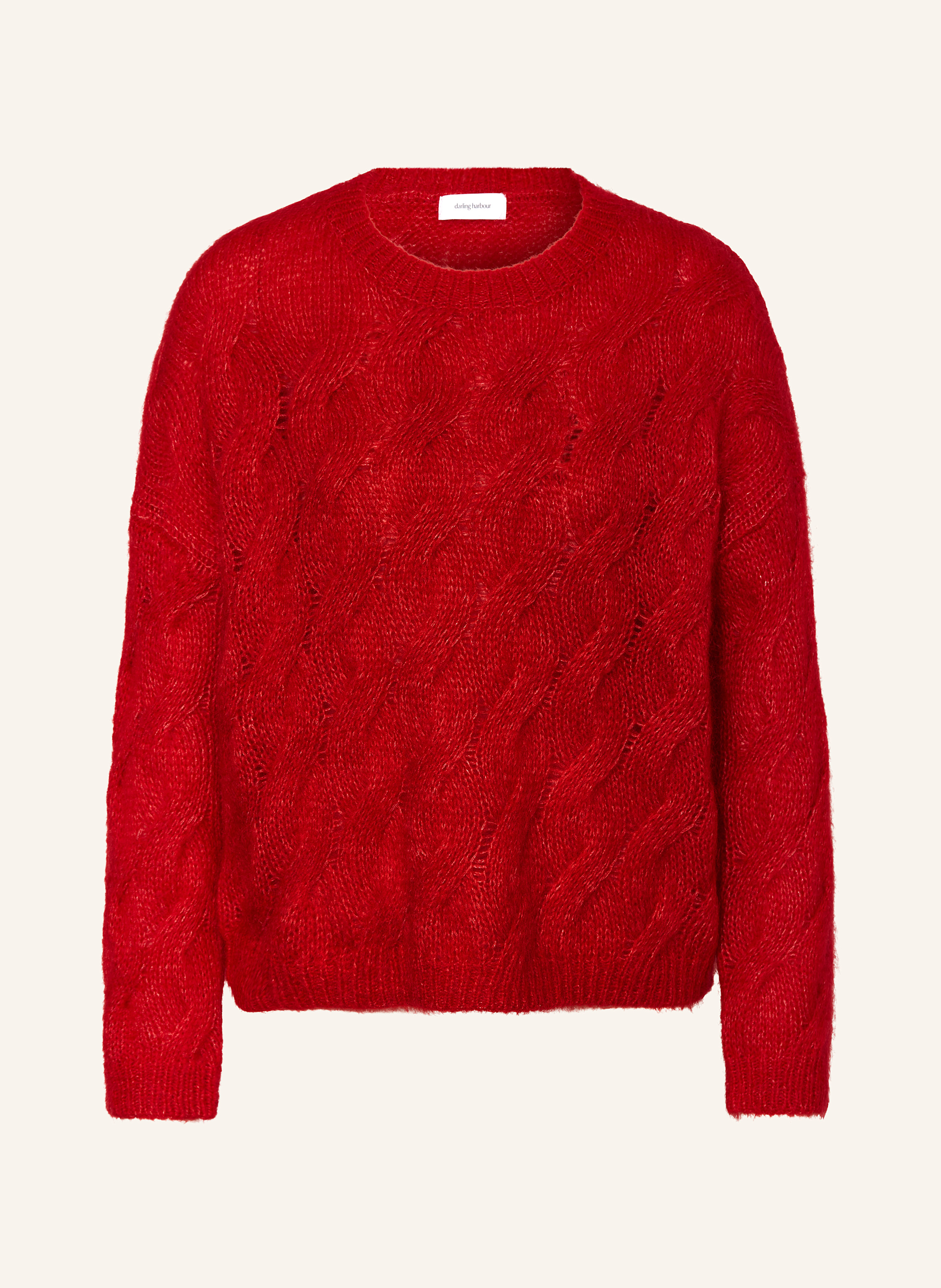 Mohair Pullover Knallroter Pullover Damen Norweger Pullover Damen Roter Mohair Pullover Cross Sweater Junior