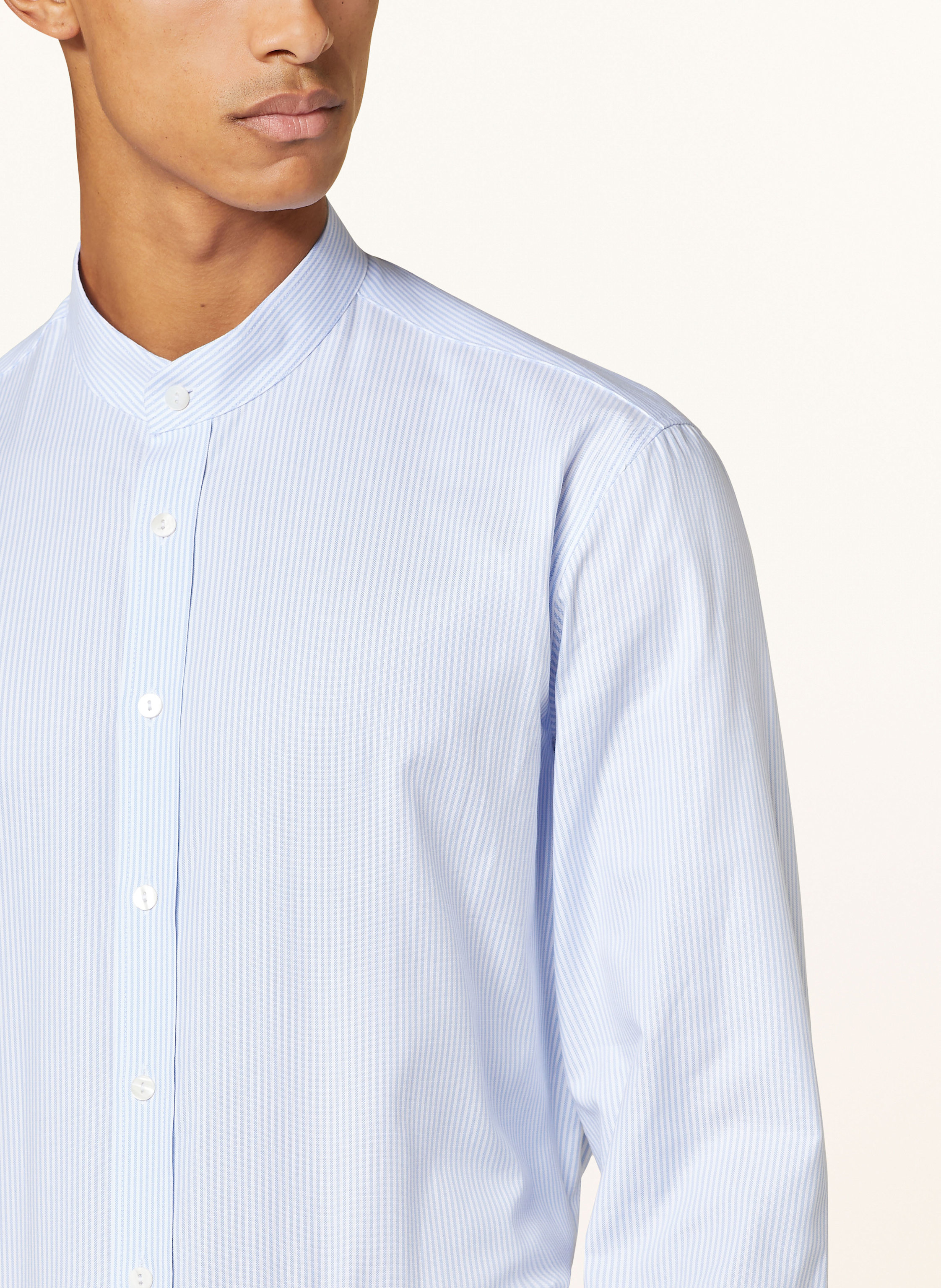 Thumbnail - Johann & Johanna Trachtenhemd Regular Fit Mit Stehkragen blau