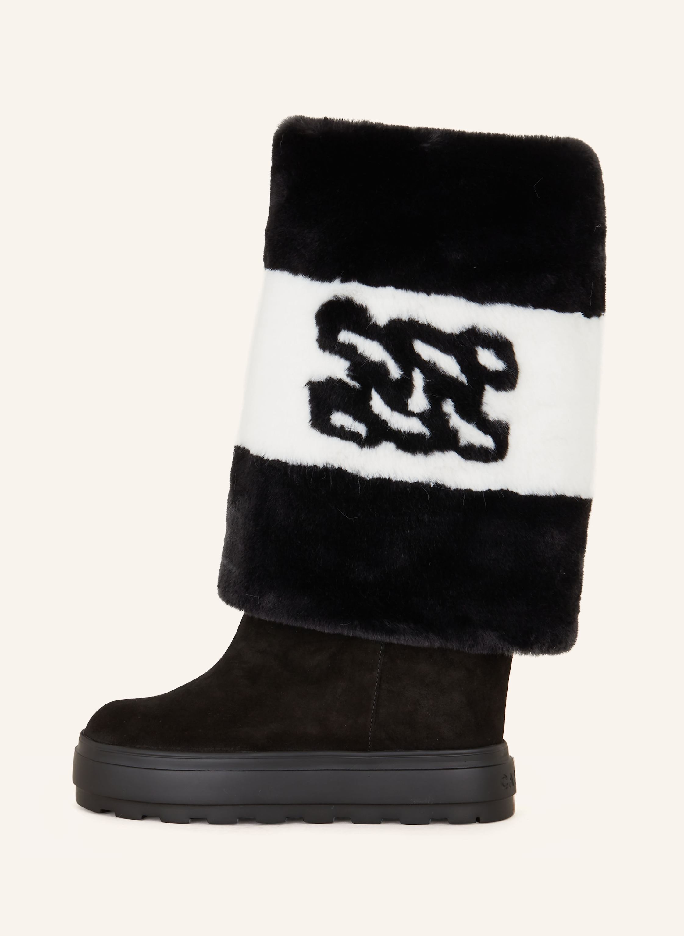 Thumbnail - Casadei Plateau-Boots Mit Kunstfell schwarz