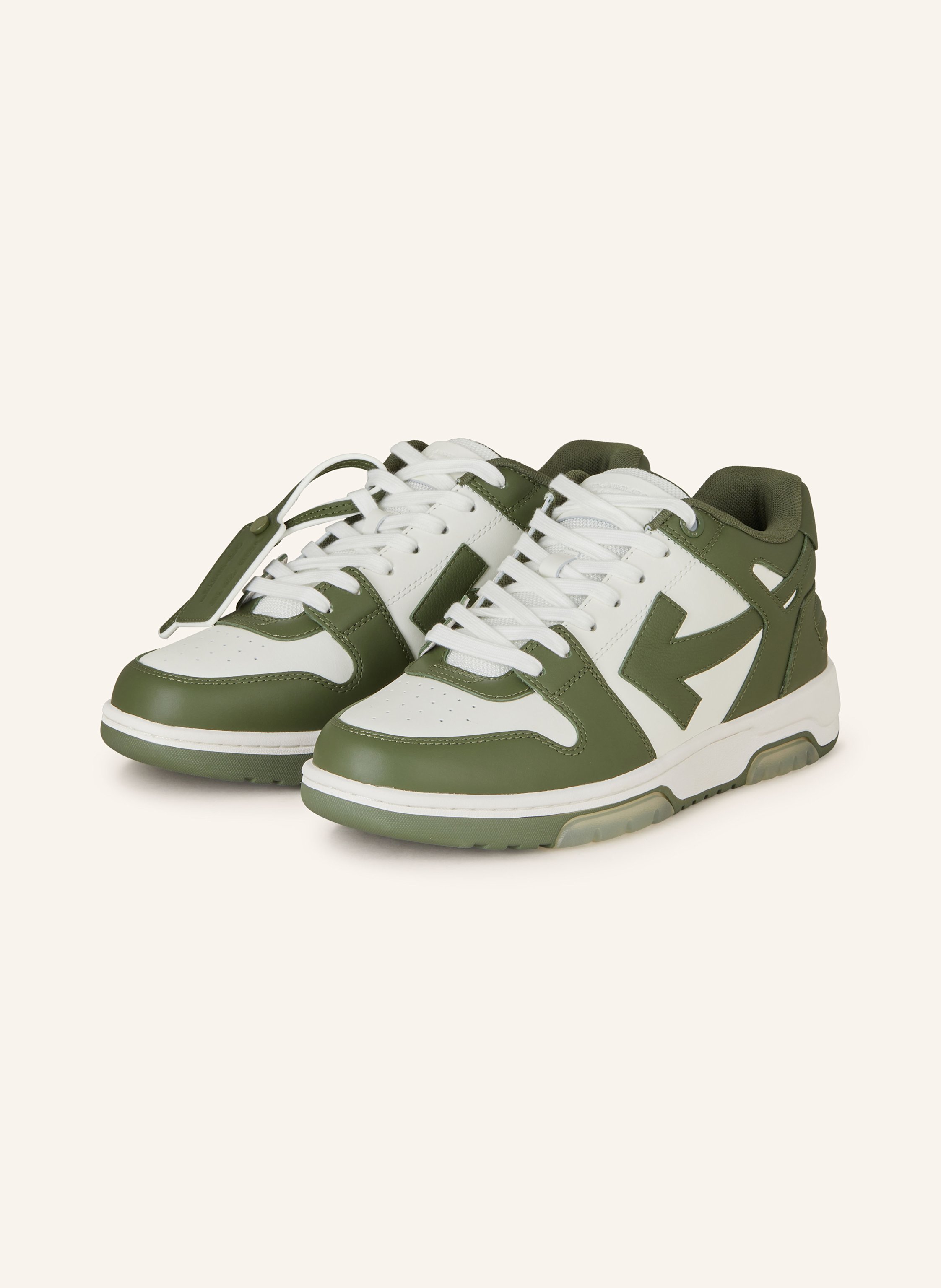 Off White Sneakers OUT OF OFFICE in white dark green