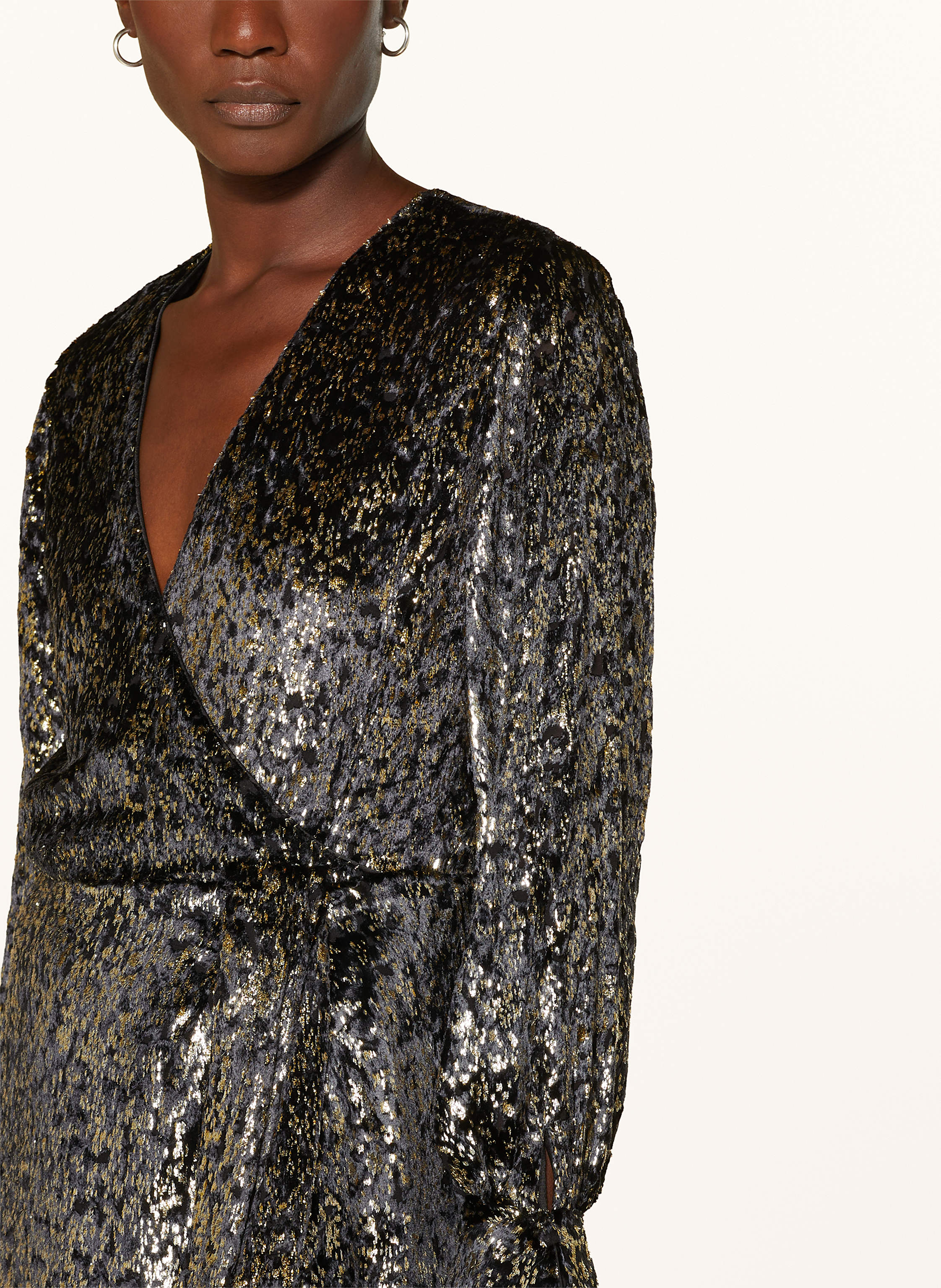 Thumbnail - Simkhai Samtkleid Camryn Mit Glitzergarn schwarz