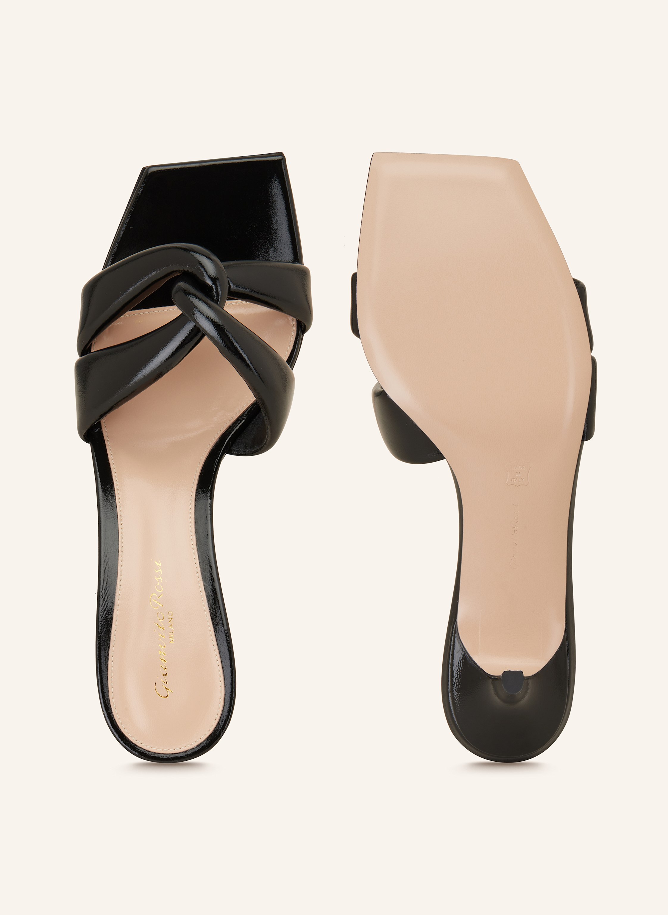Thumbnail - Gianvito Rossi Lack-Mules Nuit schwarz