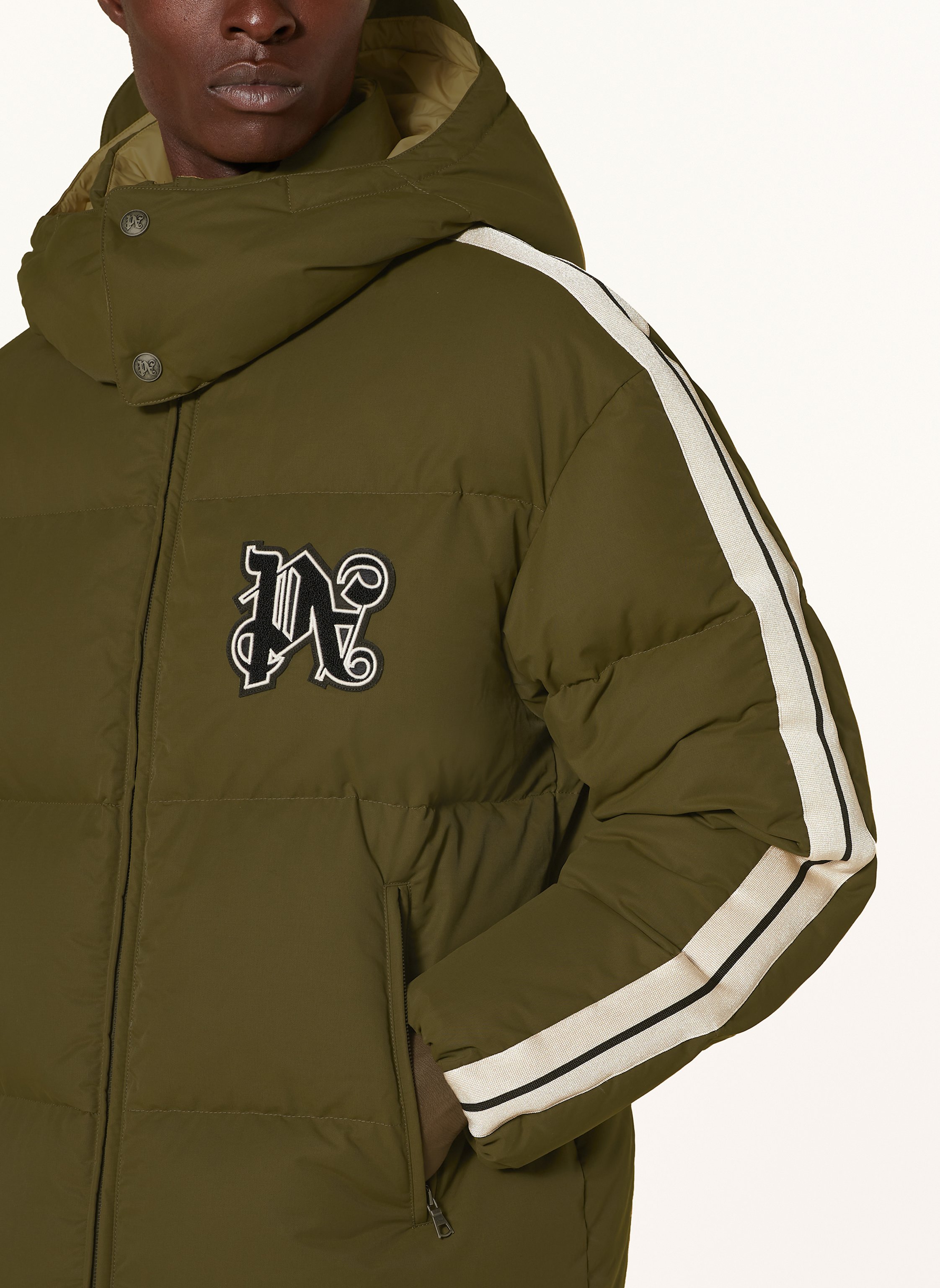 Thumbnail - Palm Angels Daunenjacke Mit Galonstreifen gruen