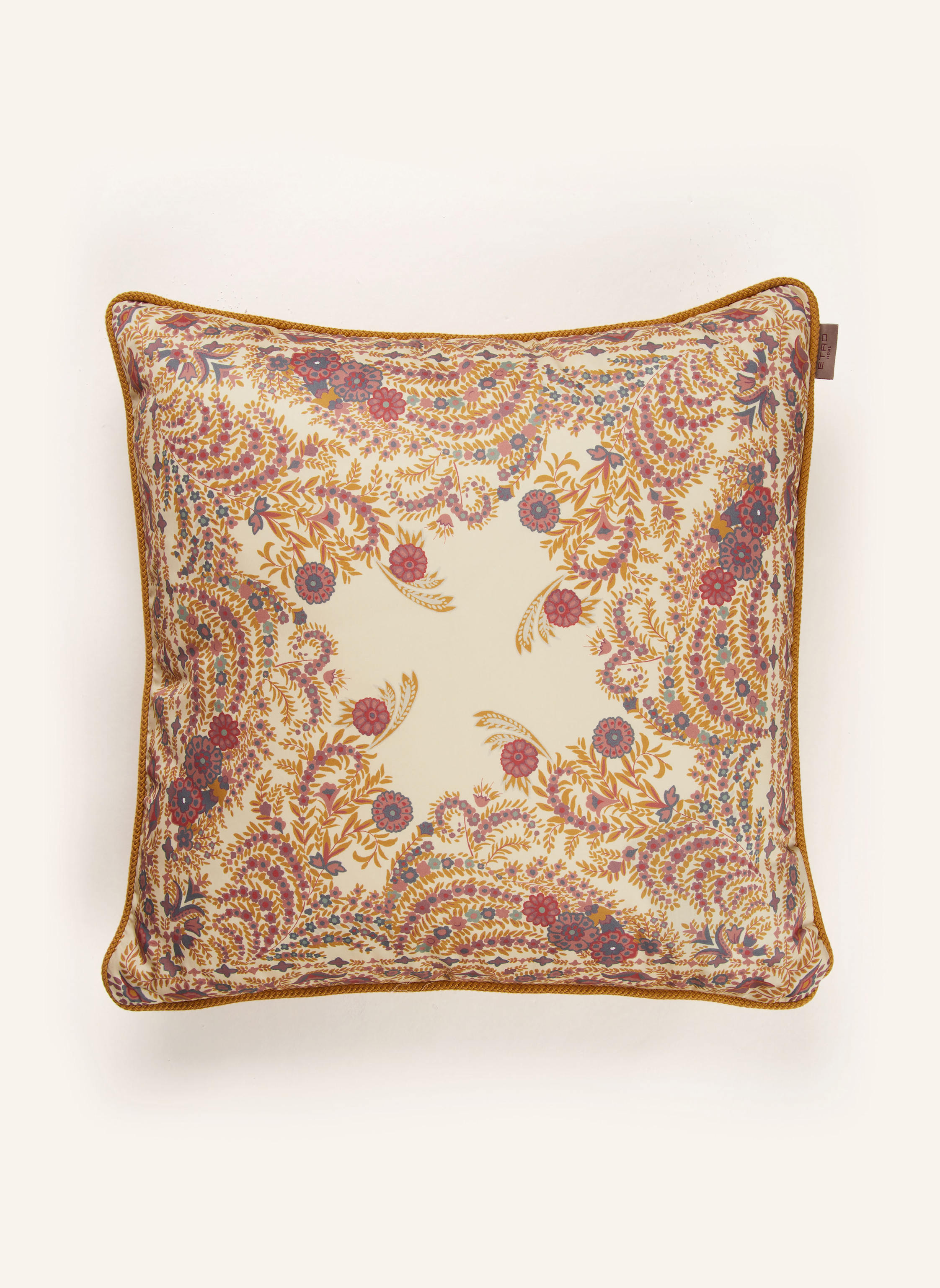 ETRO Home Satin decorative cushions in light yellow cognac