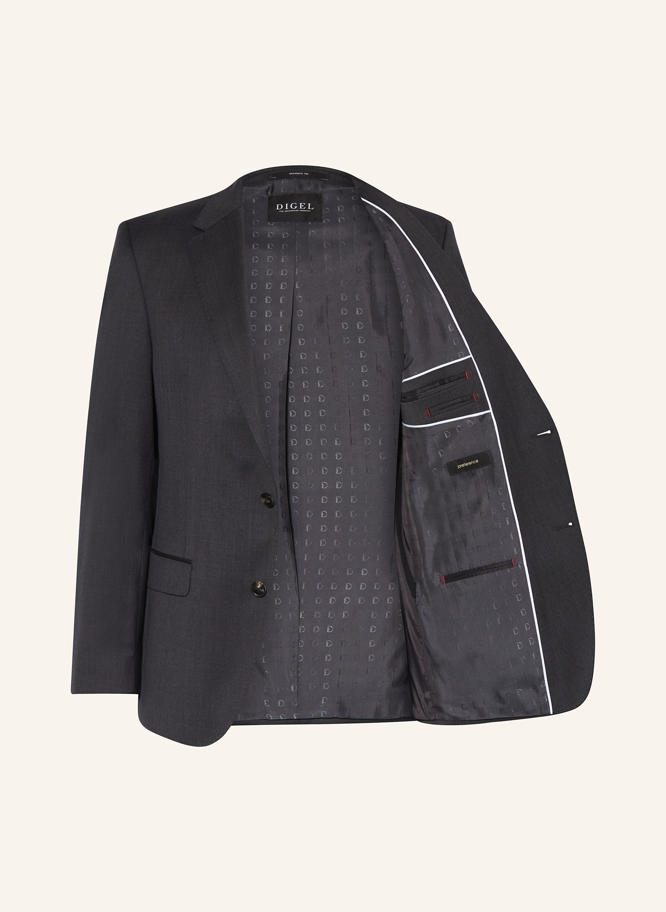 Thumbnail - Digel Anzugsakko Duncan Regular Fit grau