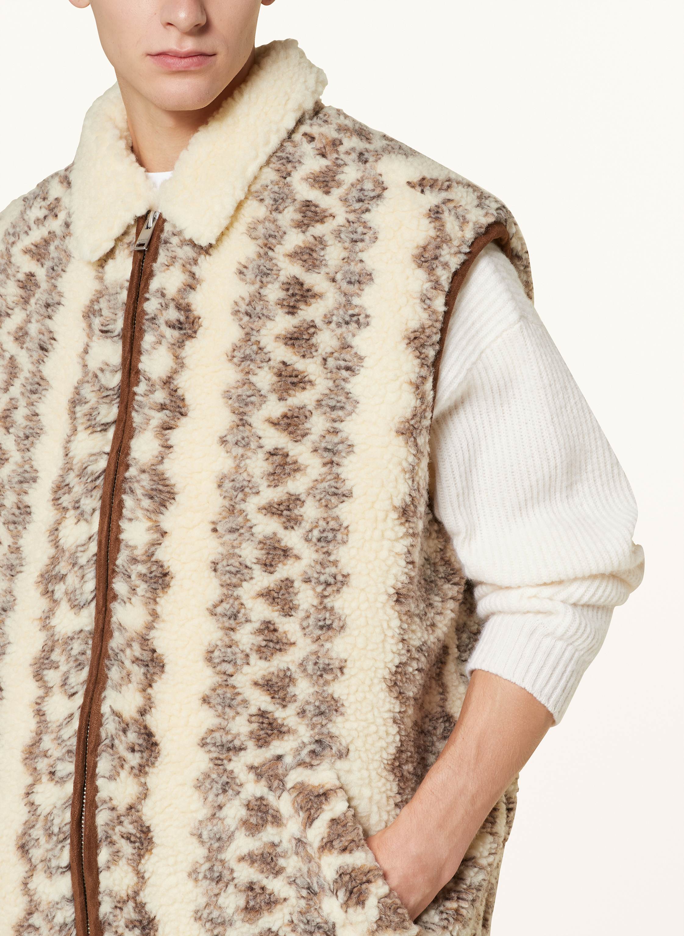 Thumbnail - Isabel Marant Teddyfell-Weste Max Zum Wenden weiss