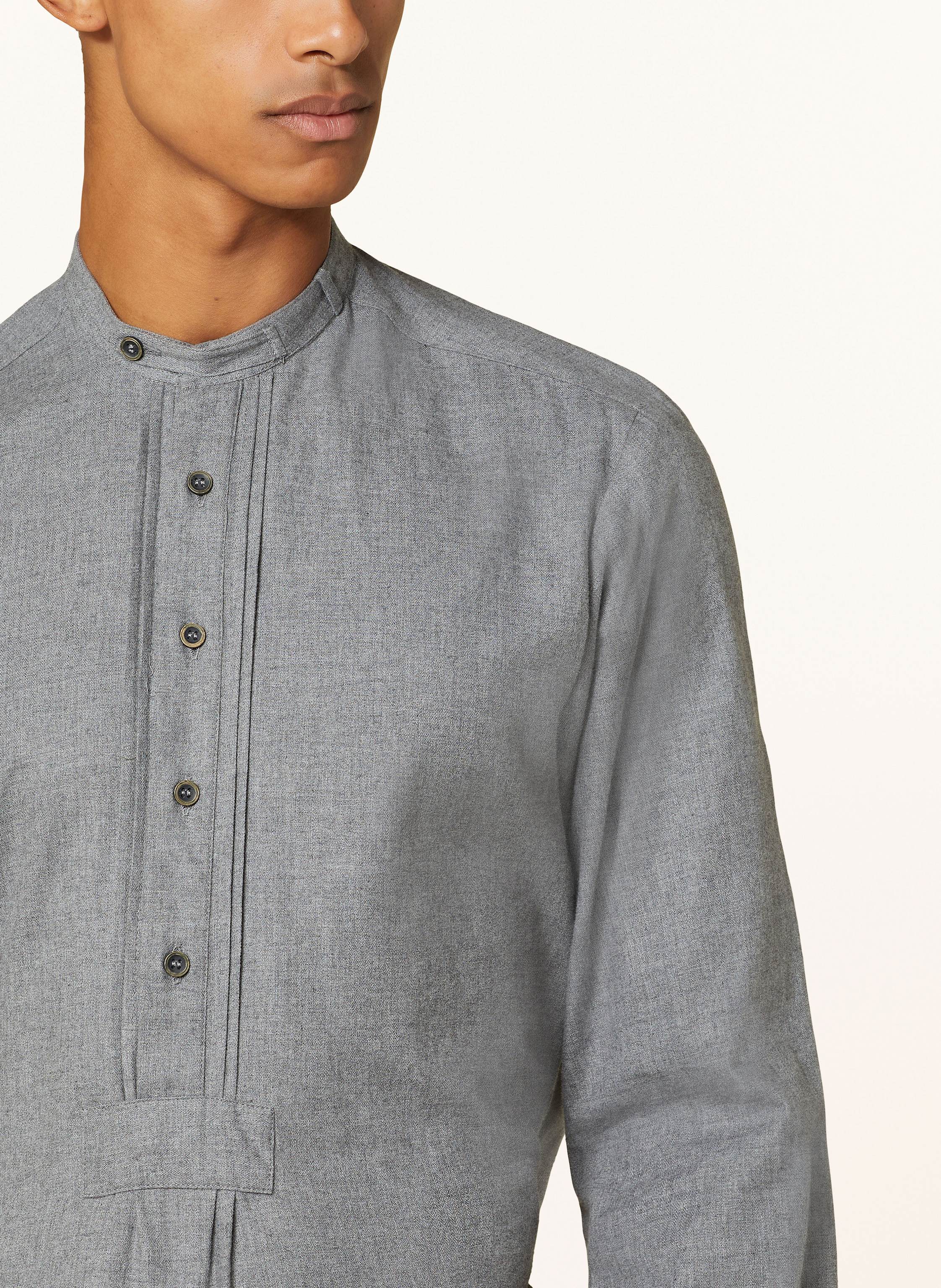 Thumbnail - Hammerschmid Trachtenhemd Slim Fit Mit Stehkragen grau
