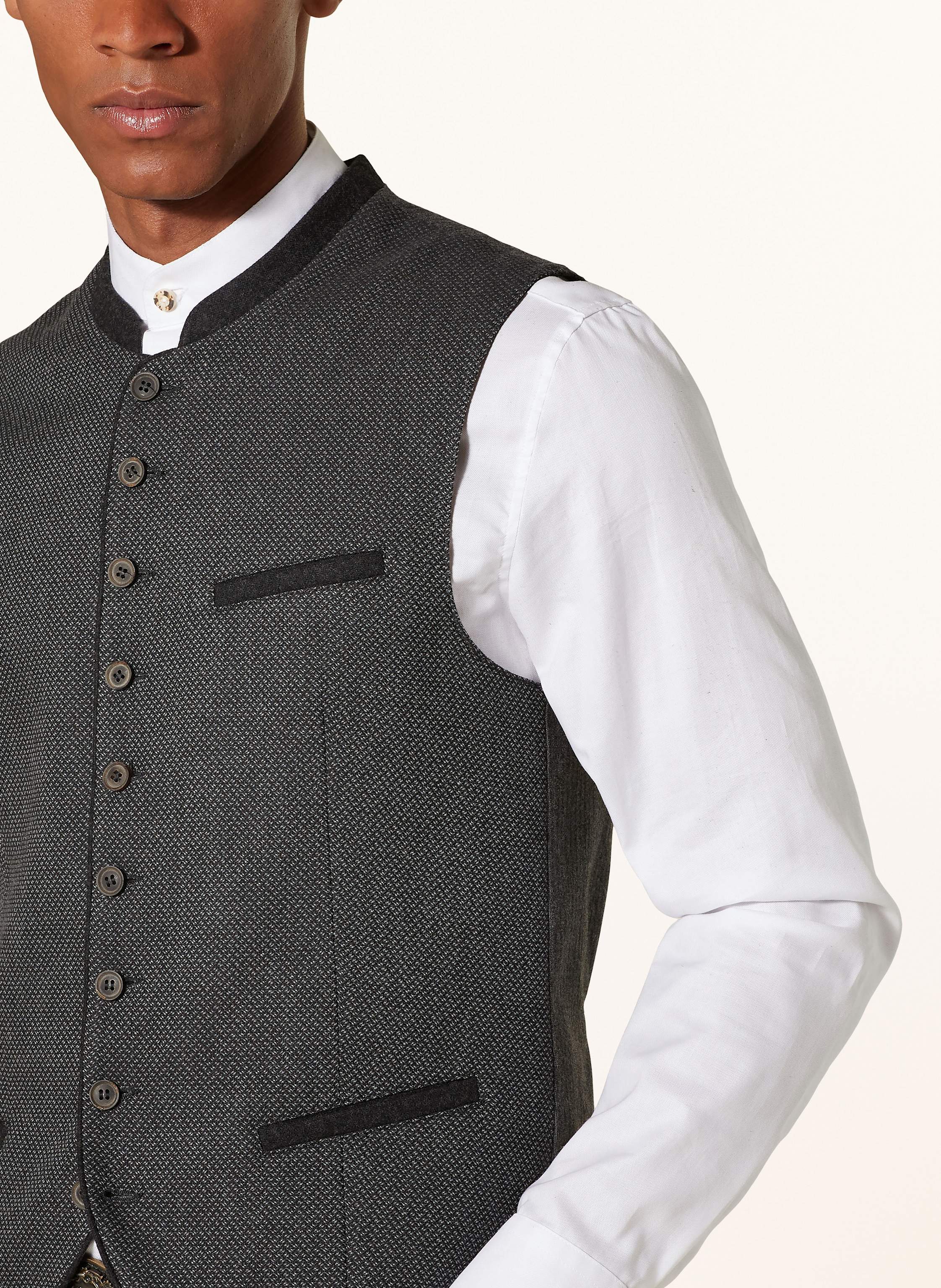 Thumbnail - Hammerschmid Trachtenweste Rudi Slim Fit grau