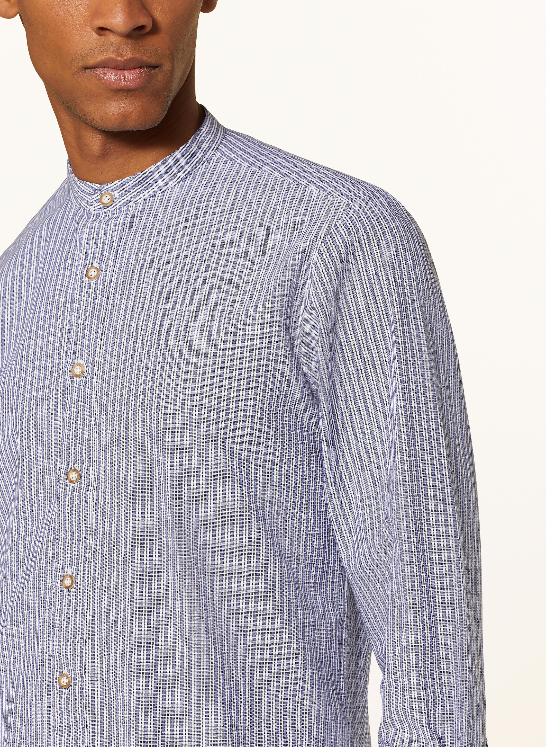 Thumbnail - Hammerschmid Trachtenhemd Regular Fit Mit Stehkragen blau