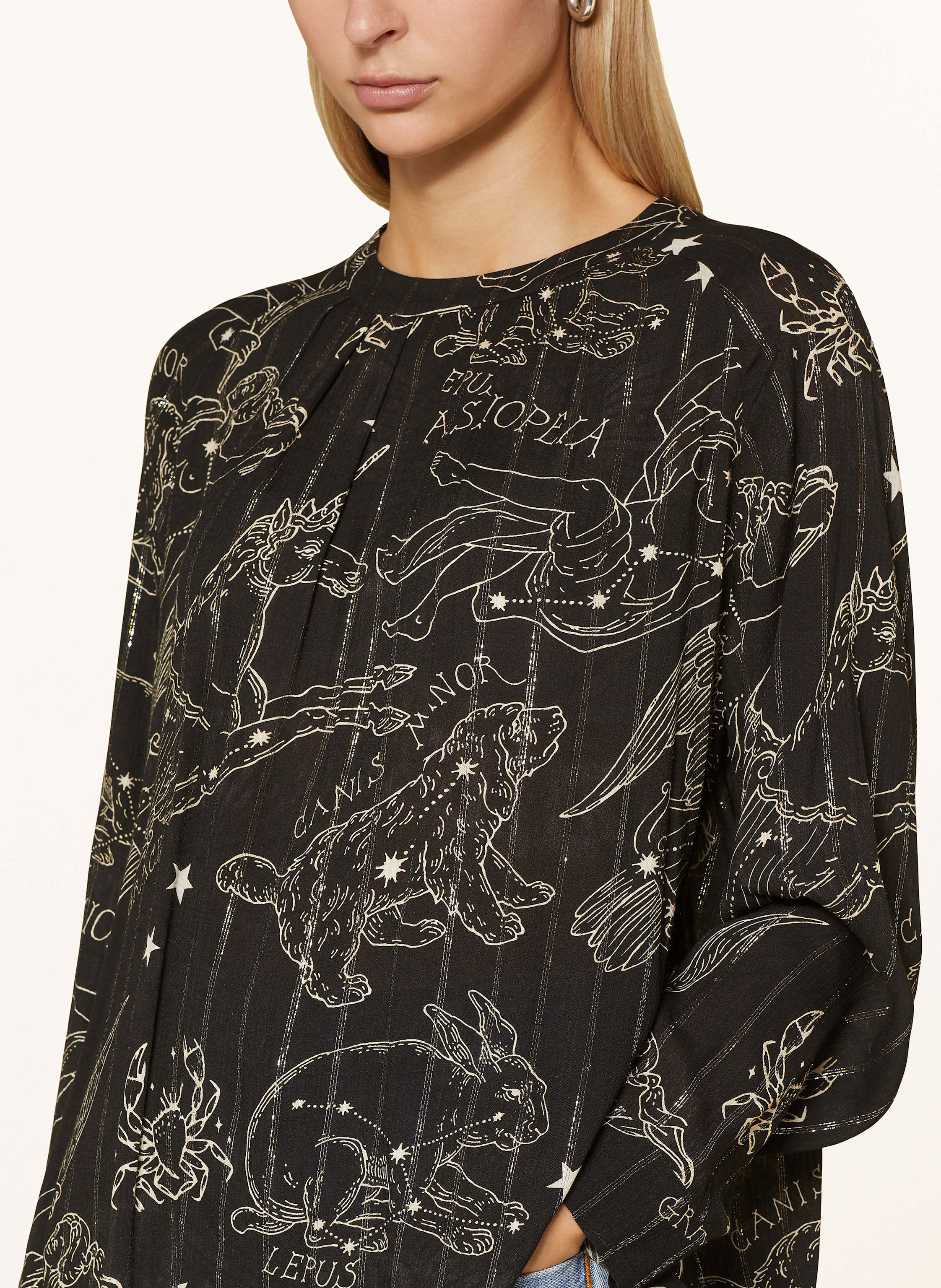 Thumbnail - Grace Blusenshirt Mit Glitzergarn schwarz