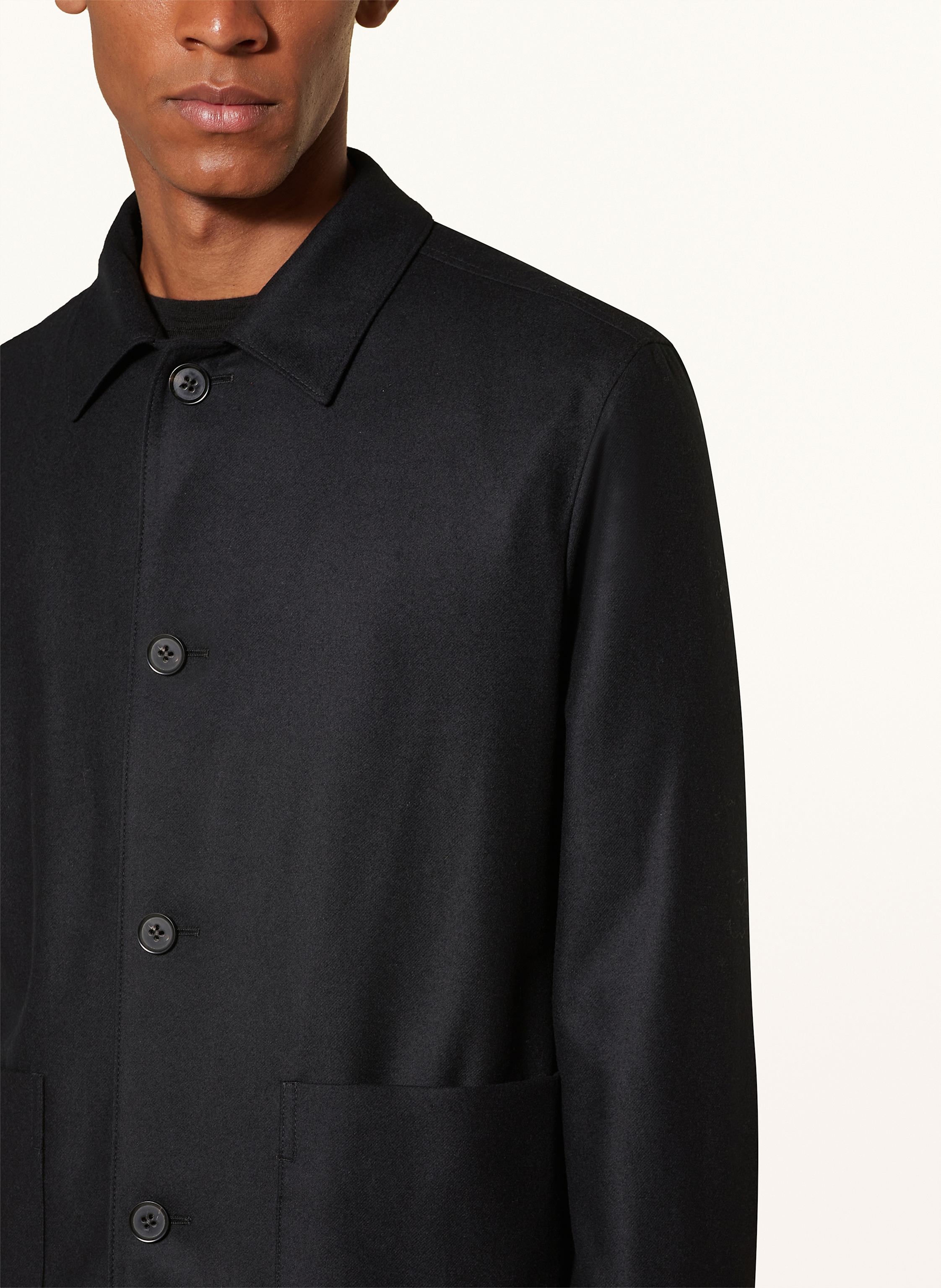 Thumbnail - Zegna Anzugsakko Regular Fit Aus Flanell schwarz